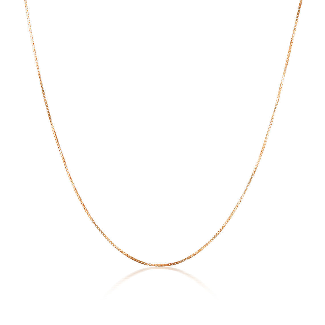 Rose Gold 0.5mm Box Chain 42+3cm Extension in 9ct