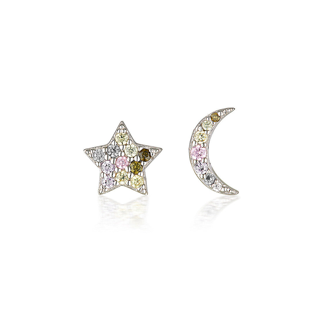 Summer Sorbet Neapolitan Nights Multi Coloured Earrings Silver