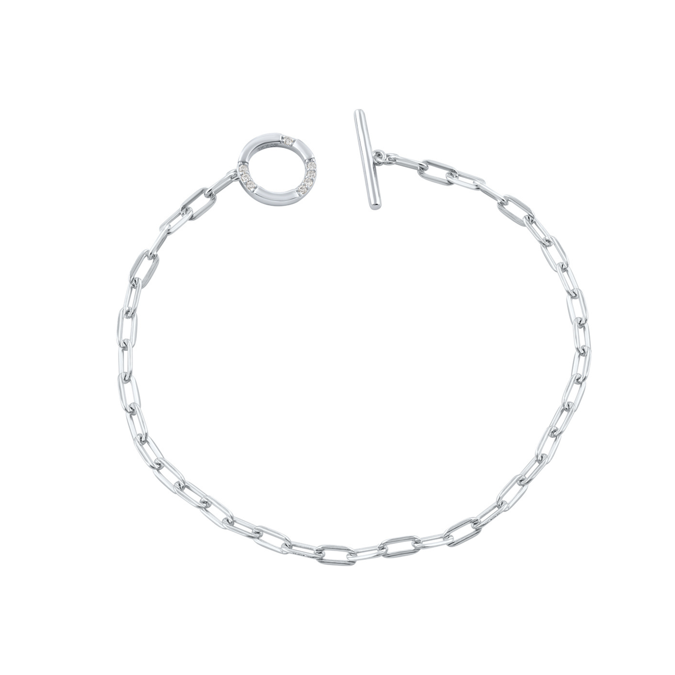 Georgini Alchemy Paperclip Fob Bracelet Silver
