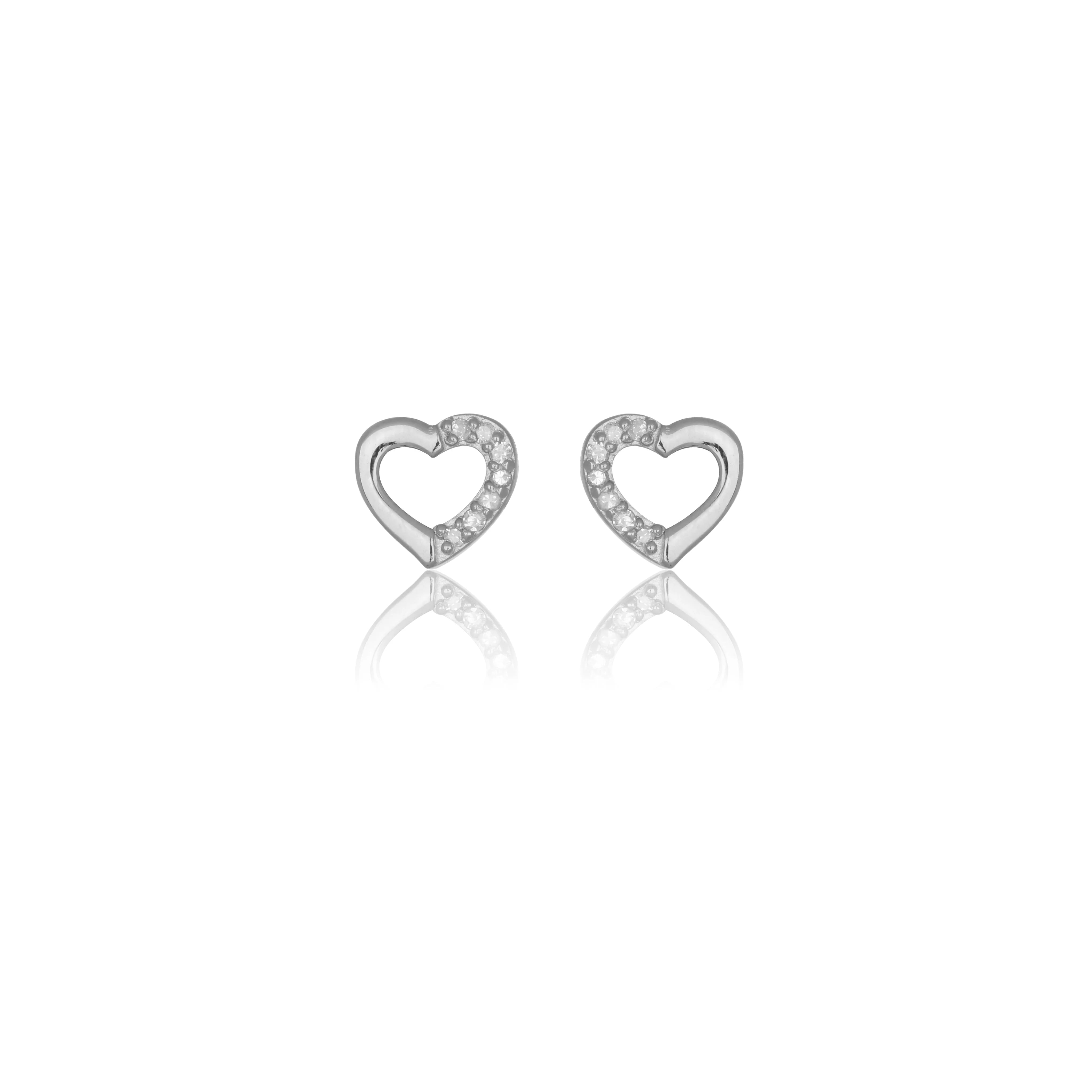 Diamonds by Georgini Fourteen Natural Diamond Heart Earrings Silver