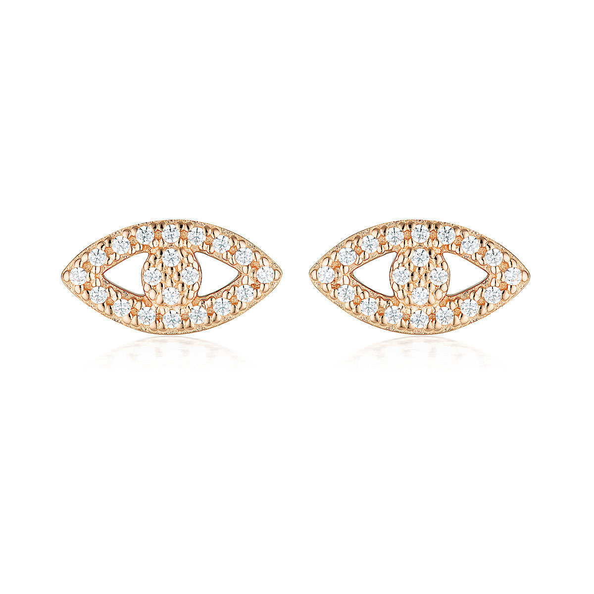 Rock Star Evil Eye Rose Gold Earrings
