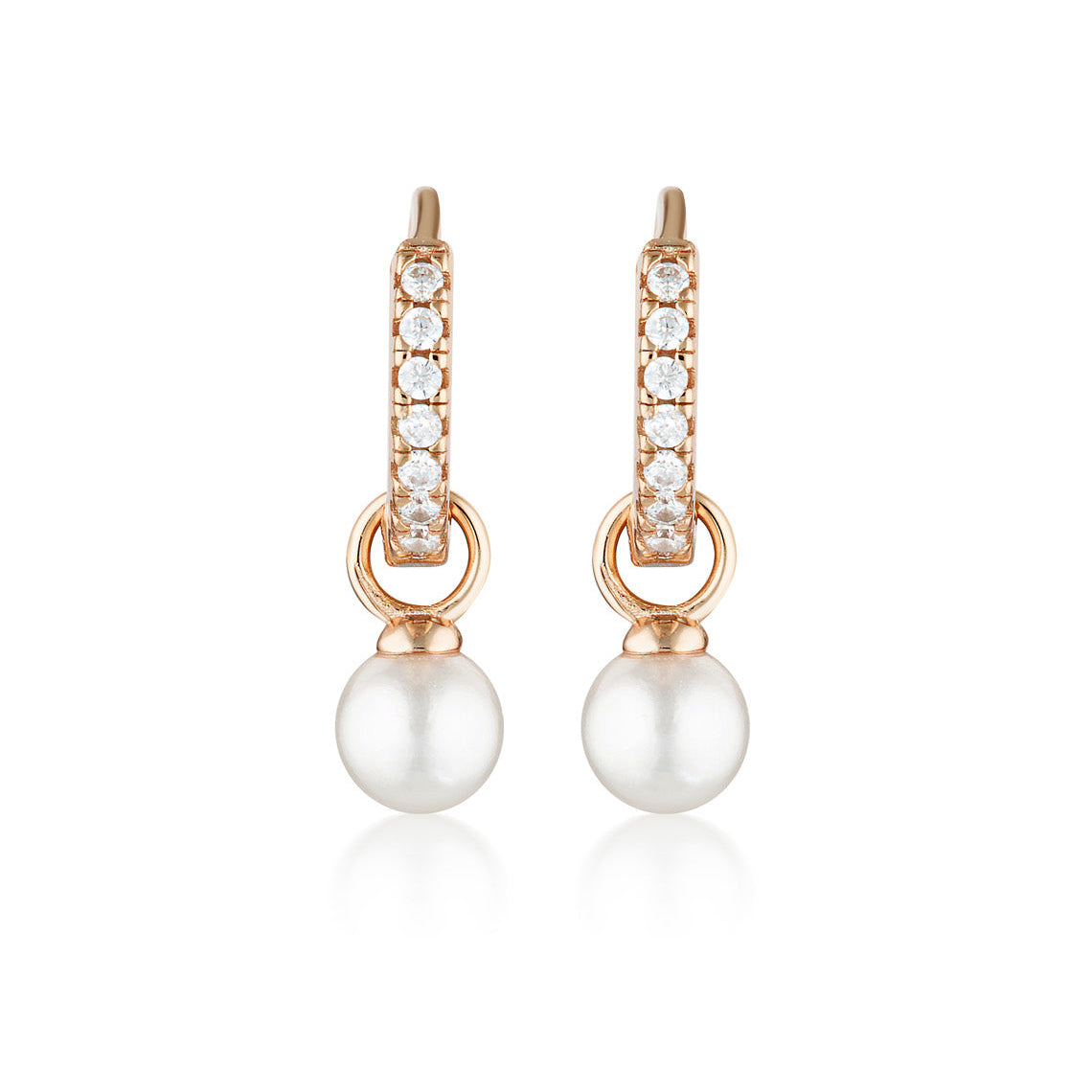 Red Carpet Baby Pearl Hoop Rose Gold