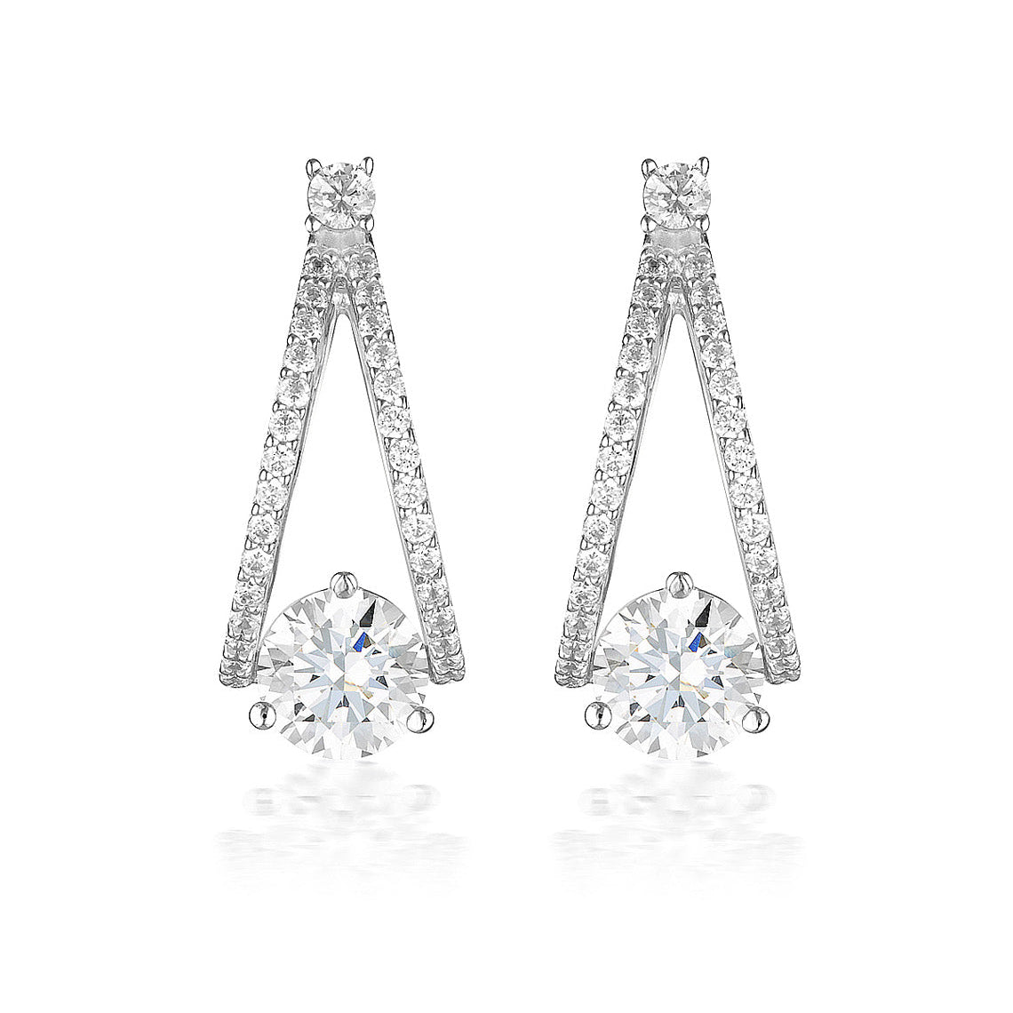Red Carpet Champagne Earrings Silver