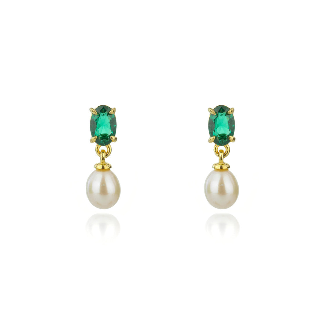 Oceans Whitsunday Earrings Emerald and Gold