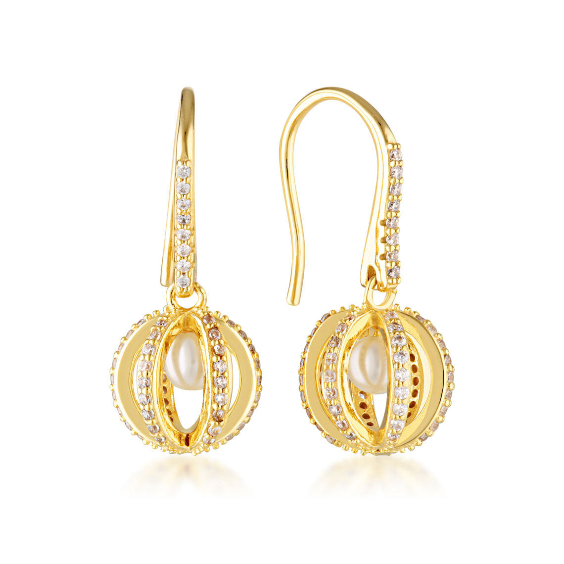 Georgini Majesty Freshwater Pearl Earrings Gold