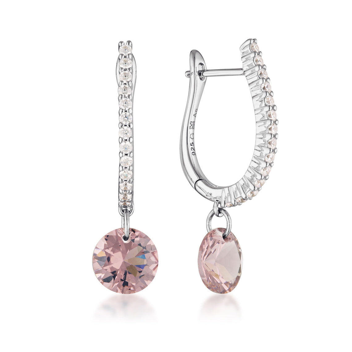 Georgini Mirage Mossman Morganite Earrings Silver