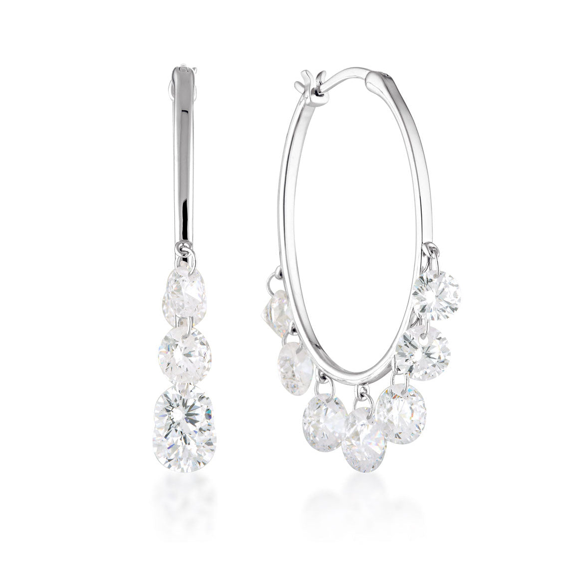 Georgini Mirage Edith Hoop Earrings Silver