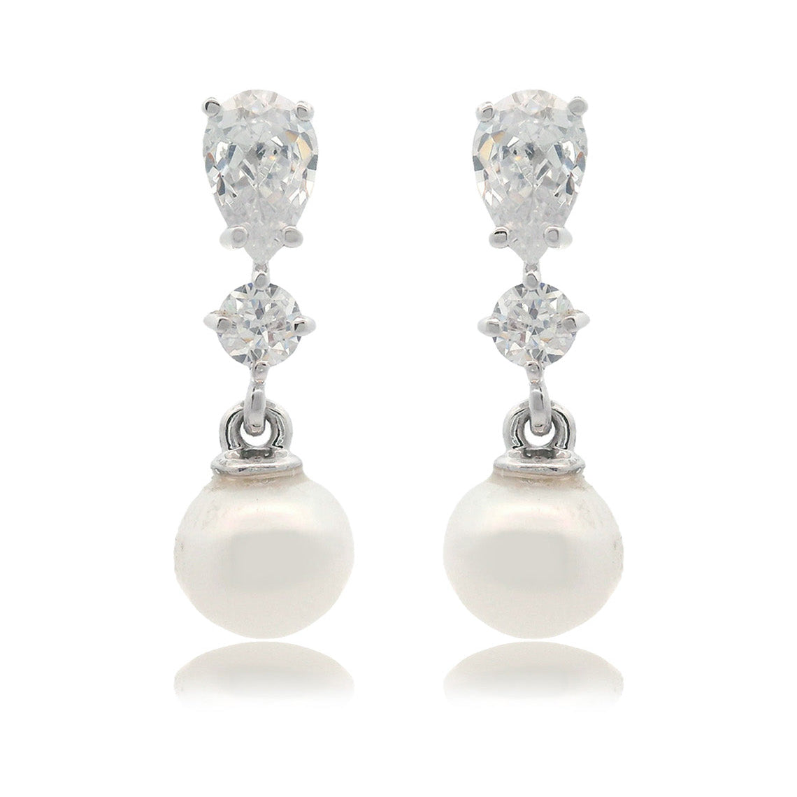 Chic Noel Freshwater Pearl Pyrmont Earrings Silver
