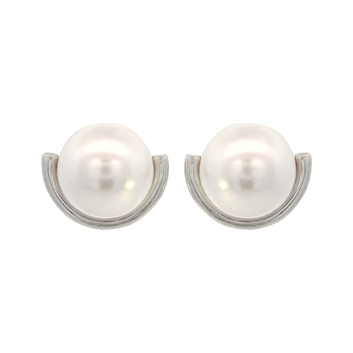 Adagio Crescent Nine-2-Five Pearl Crescent Earrings Silver
