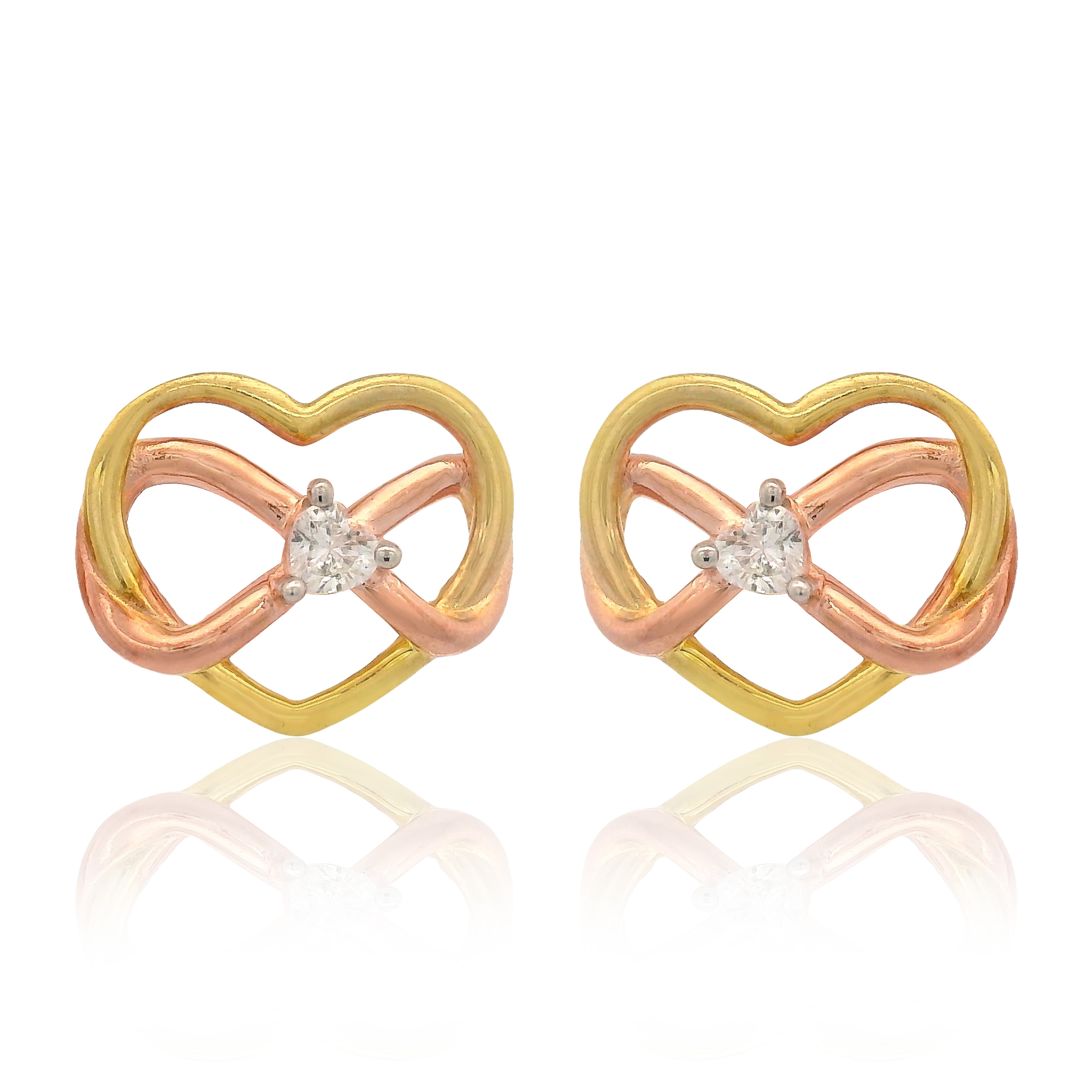 Georgini Forever Hearts Club Love On Loop Earrings Gold & Rose Gold