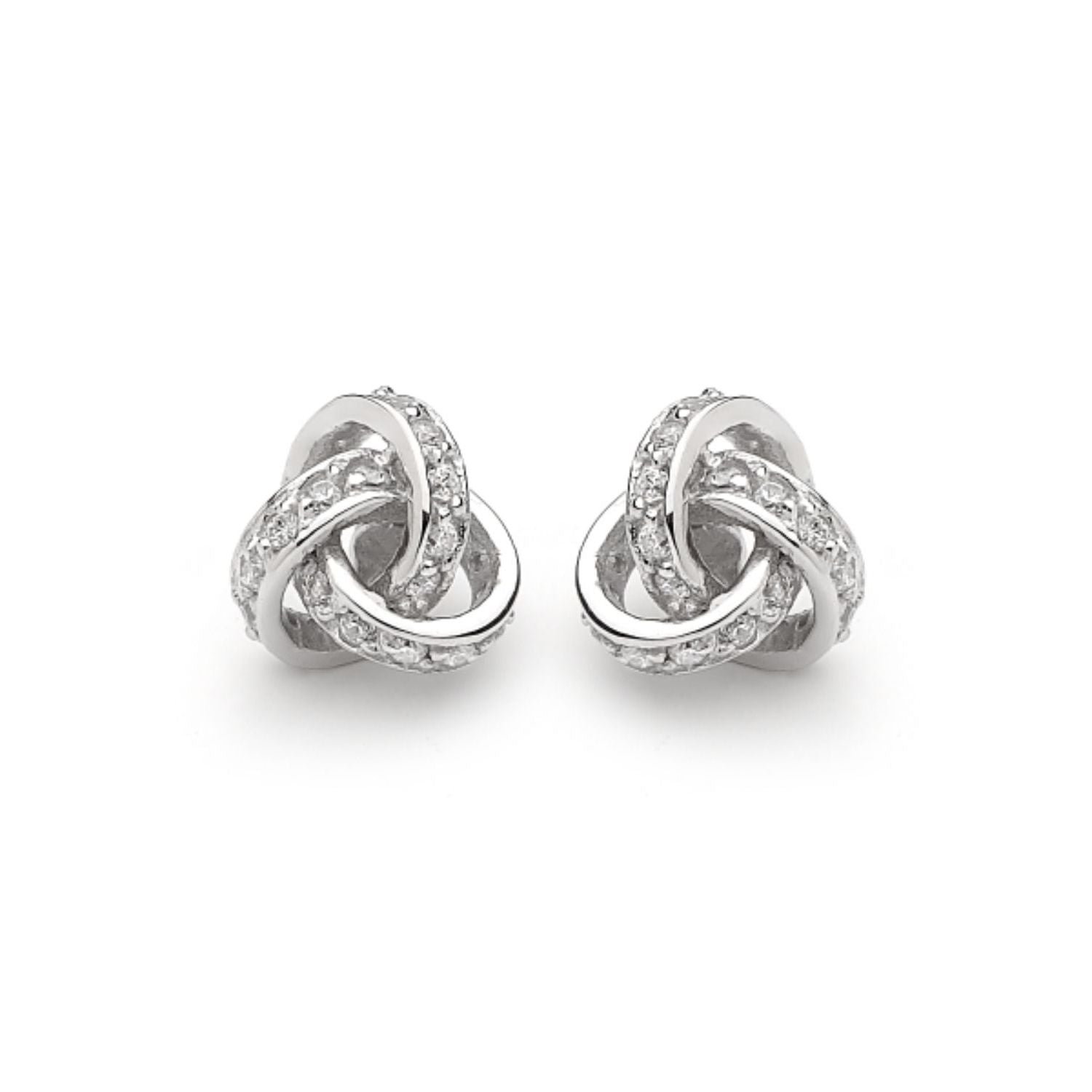 Love Knot Clear Cz Earrings