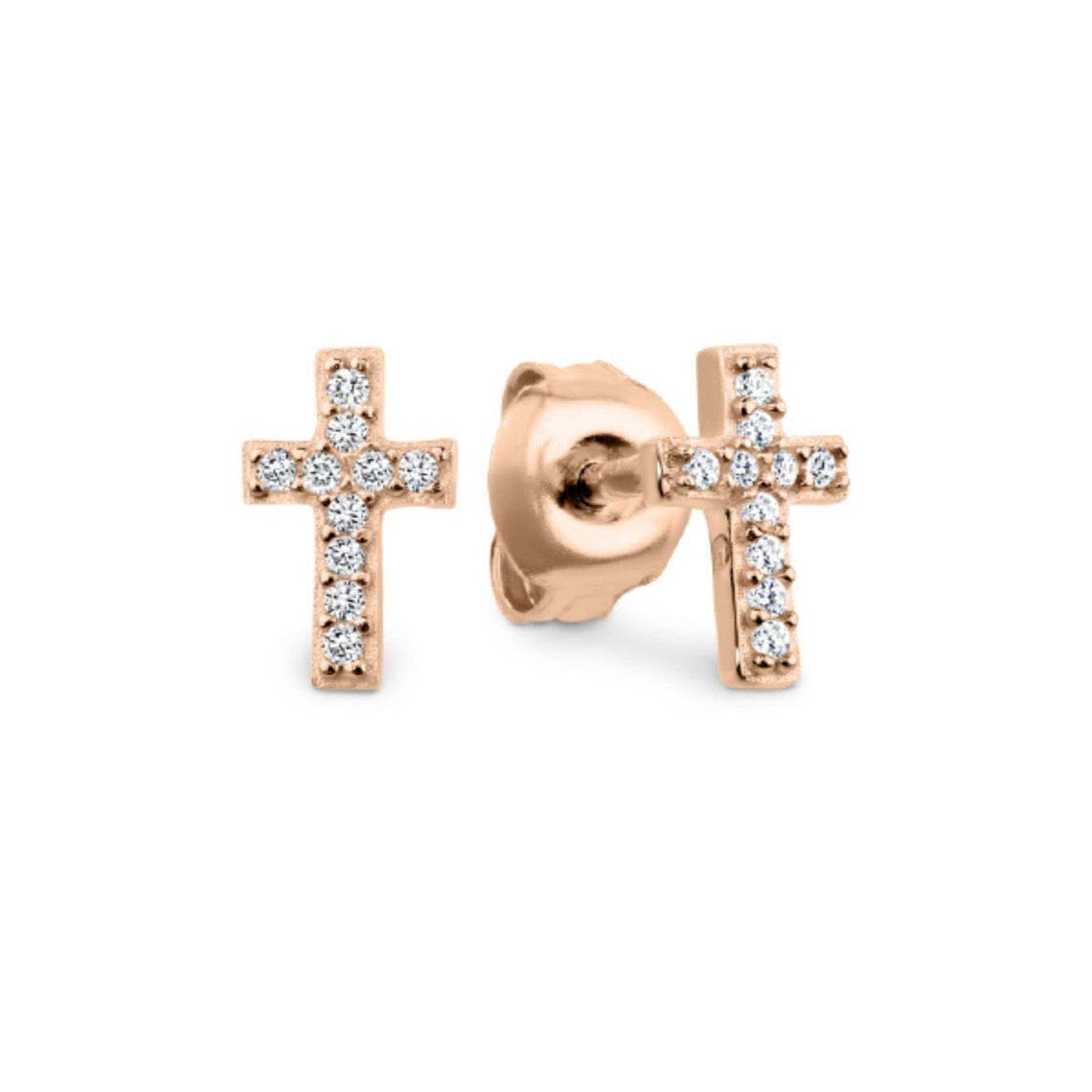 Baby Cross Earring Rose Gold