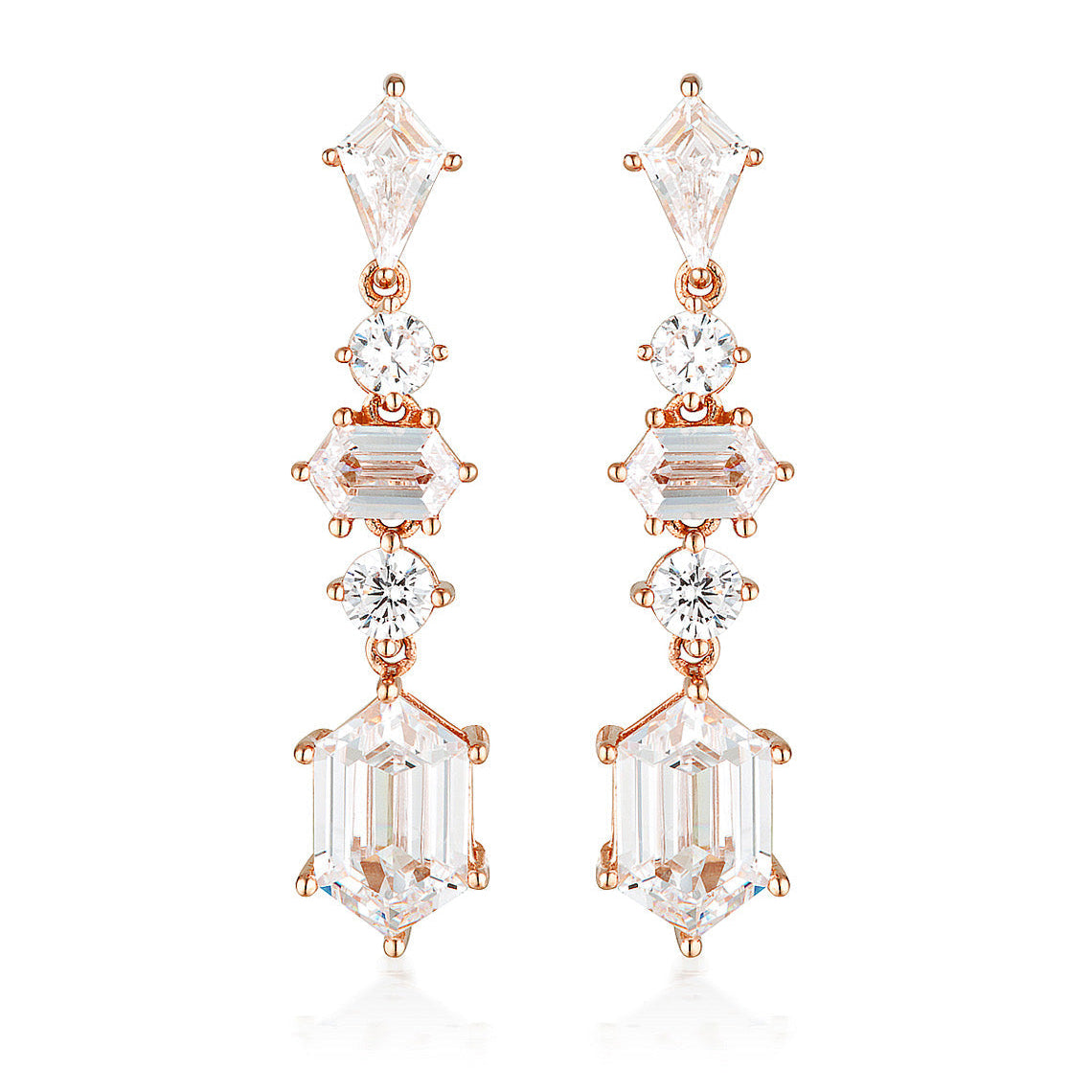 Rock Star Sword Rose Gold Earrings