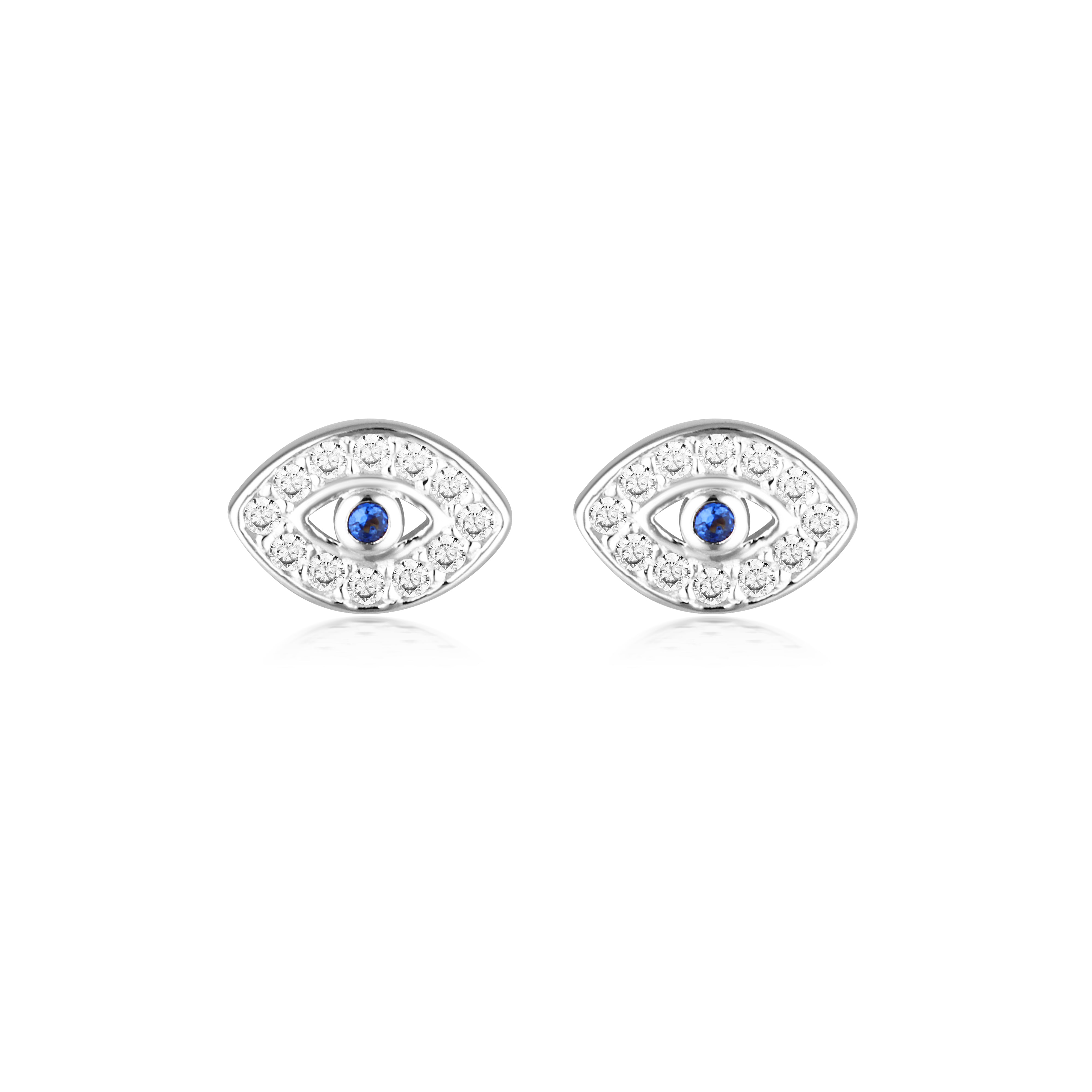 Rock Star Blue Evil Eye Earrings