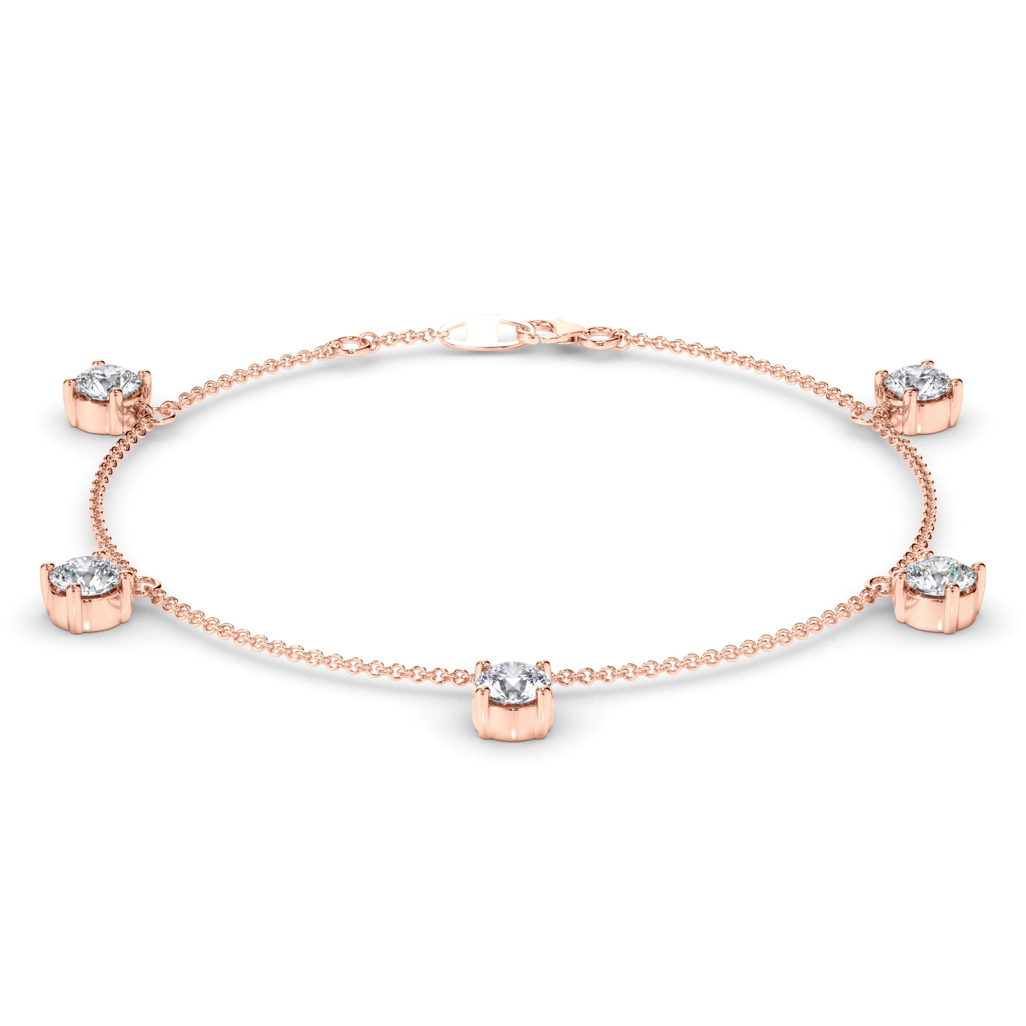 Floating Round Brilliant Cut Natural Mined Diamond Bracelet
