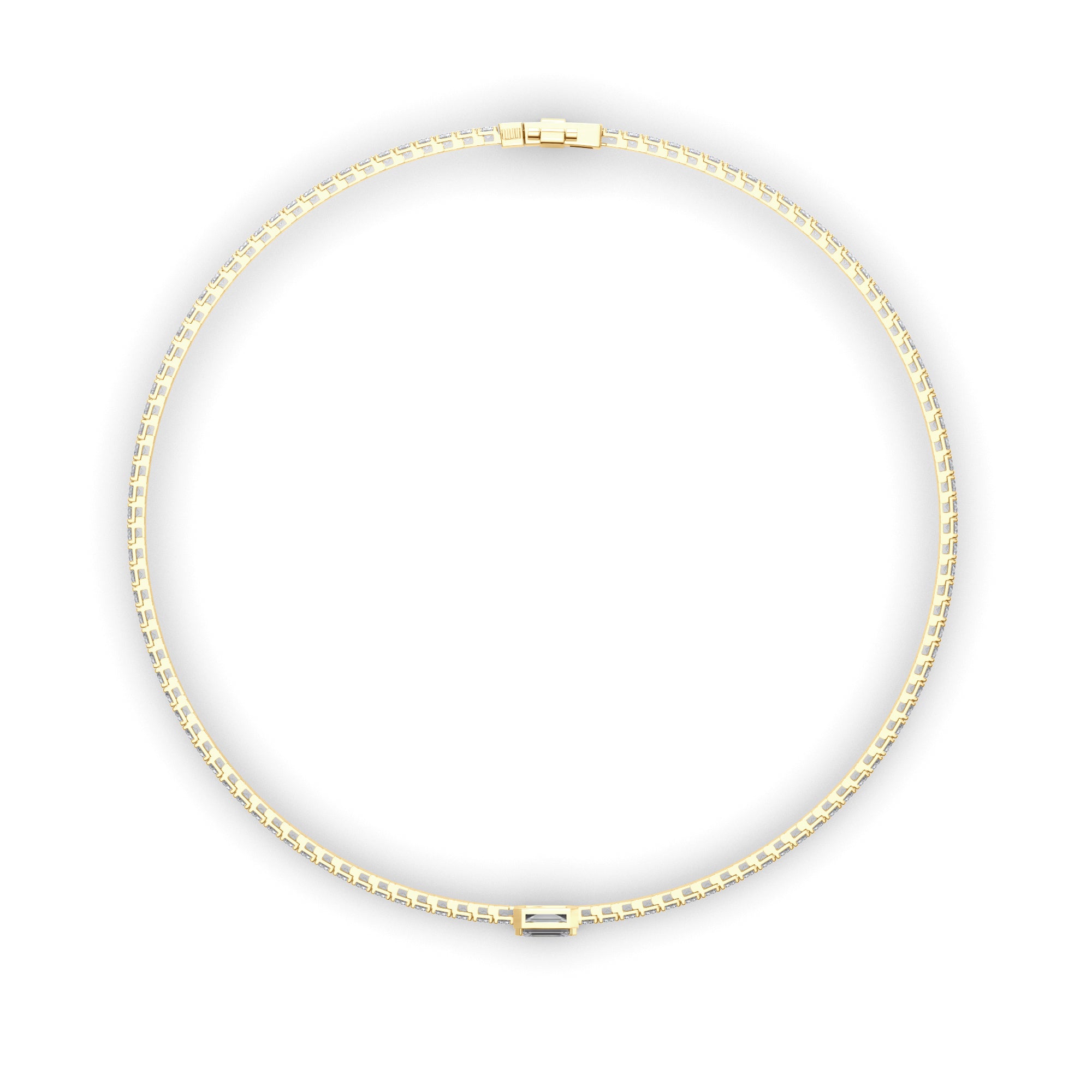 Emerald Cut Solitaire Natural Mined Diamond Tennis Bracelet