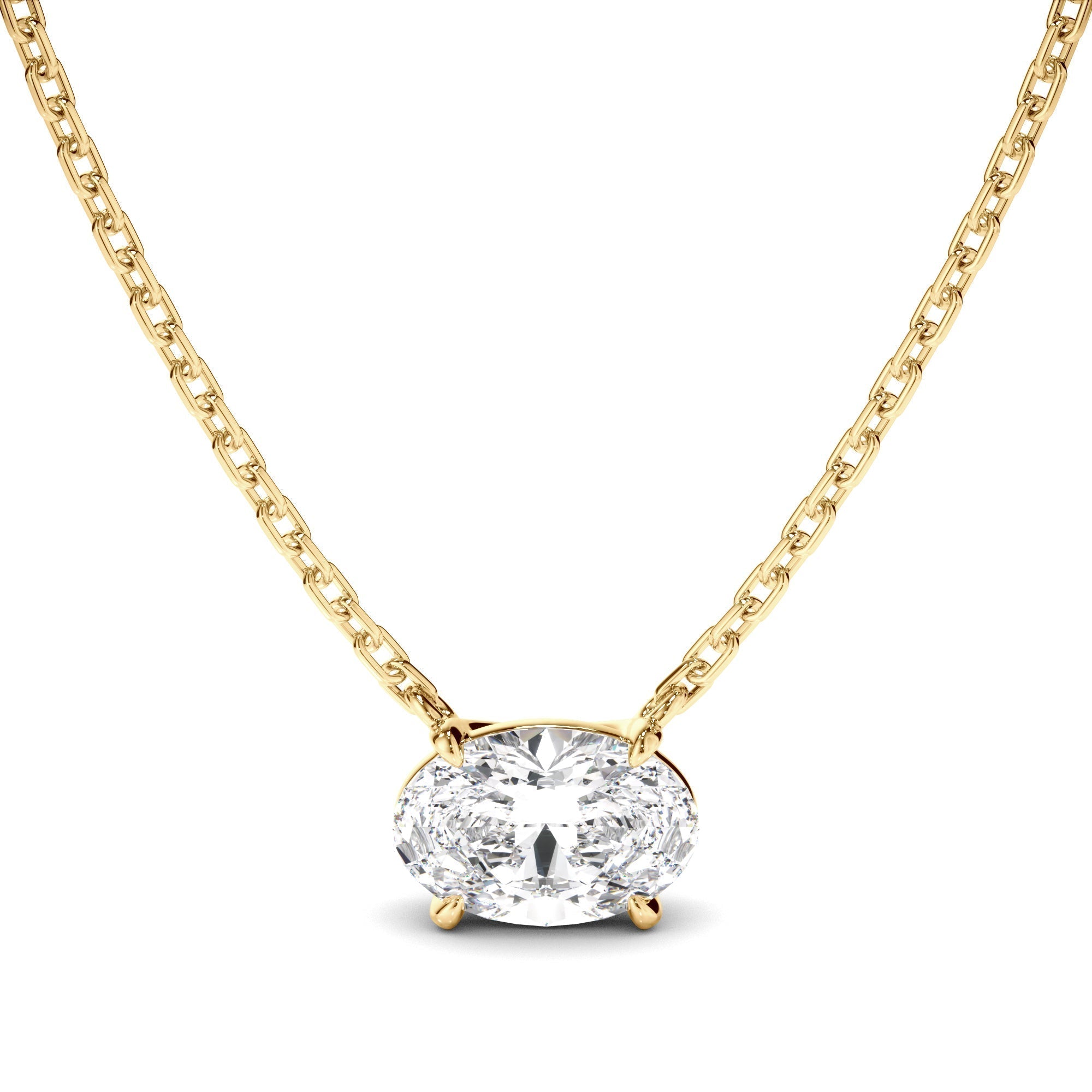 East West Oval Cut Diamond Necklet
