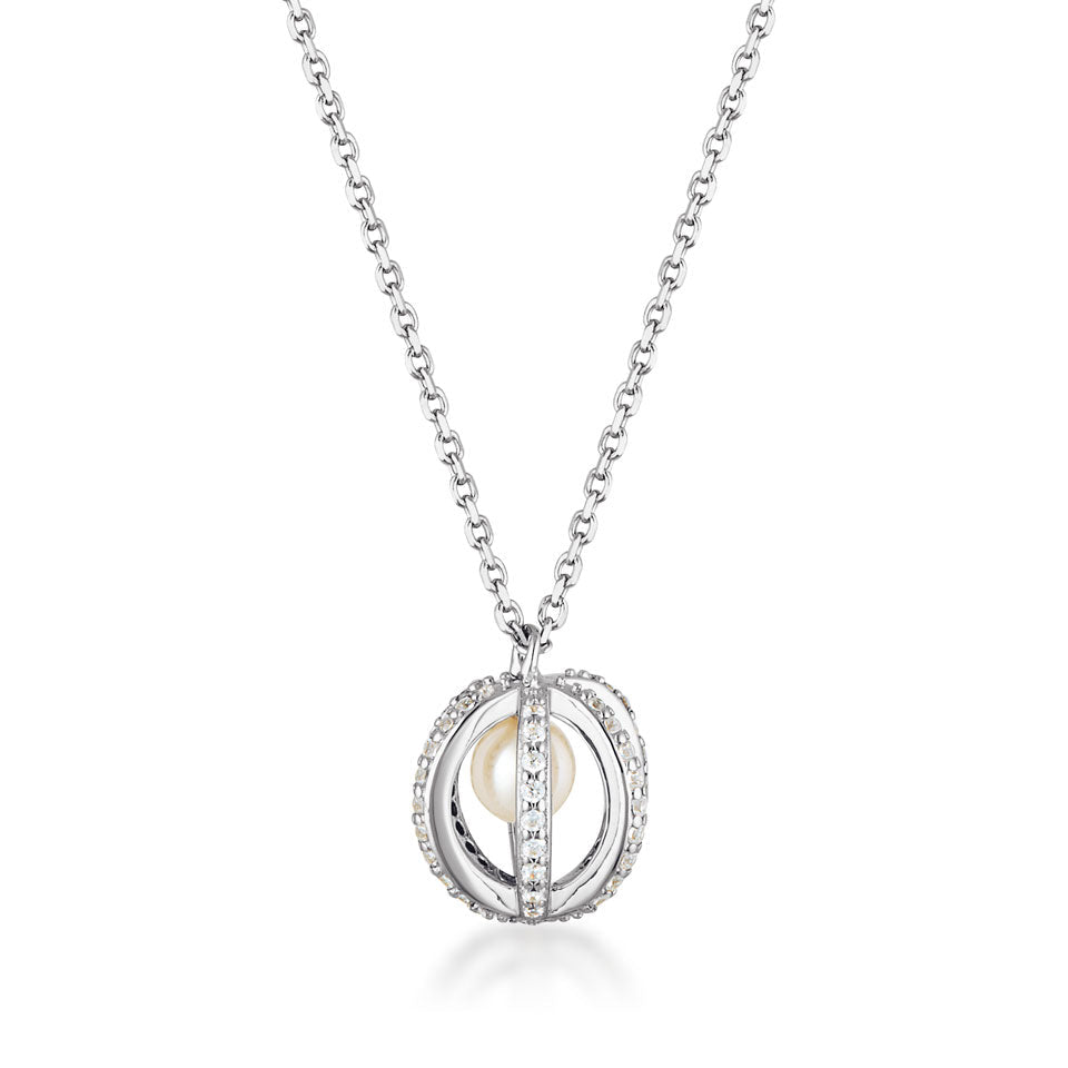 Georgini Majesty Freshwater Pearl Pendant Silver