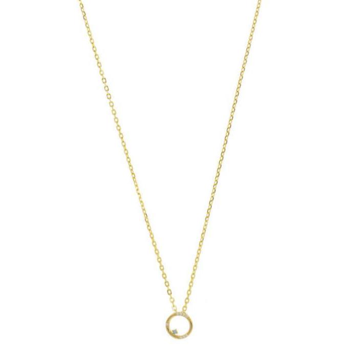 Georgini Opal Glow Blue Created Opal Circle Pendant Gold