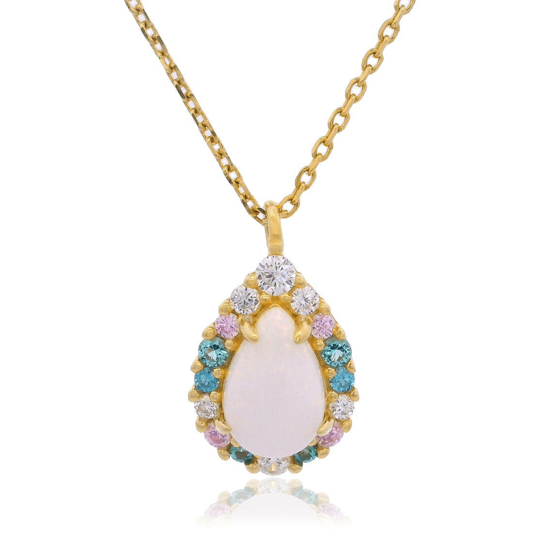 Georgini Wisteria Created Opal Floribunda Pendant Gold