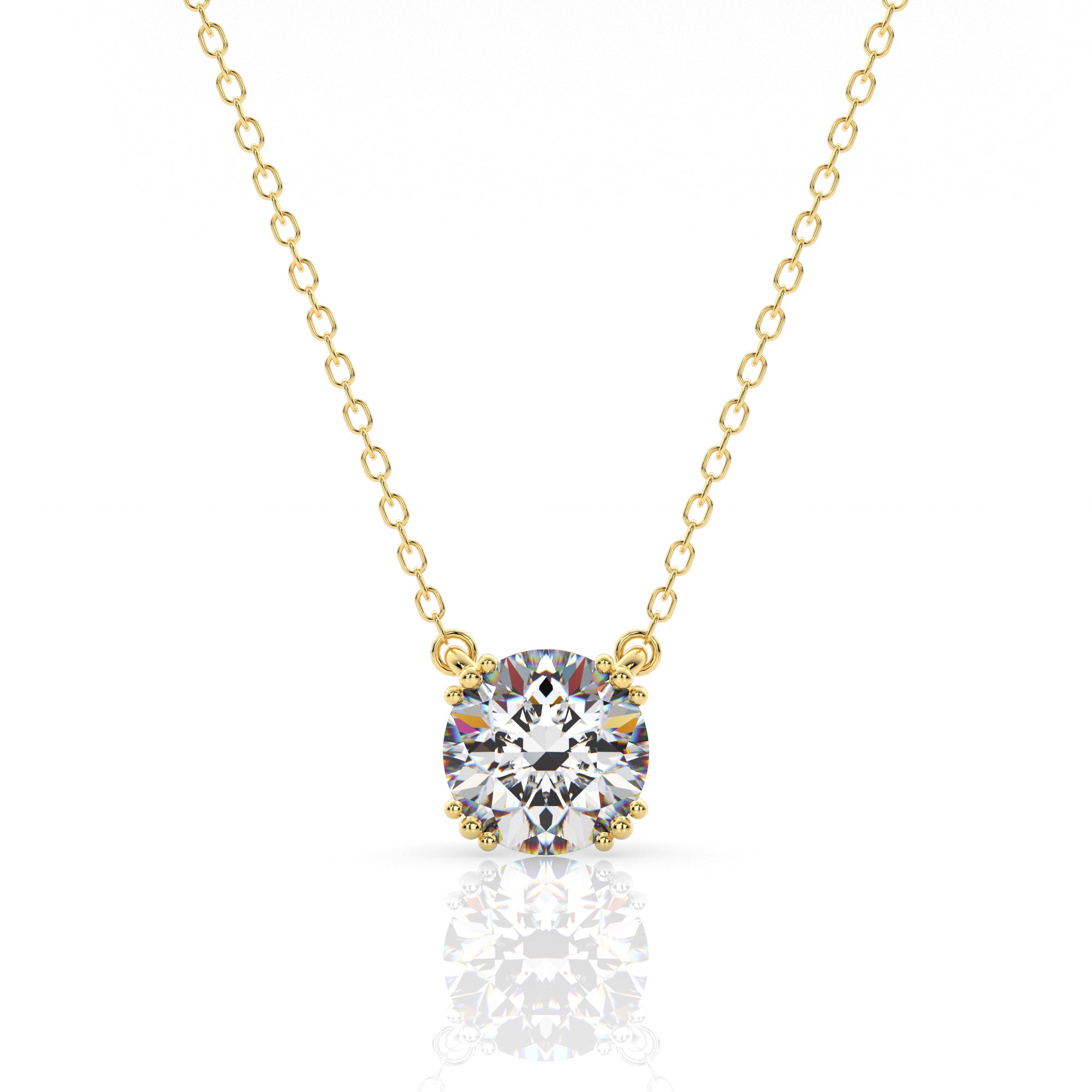 Georgini Elegant Essentials 6.5mm Round Hidden Halo Pendant Gold