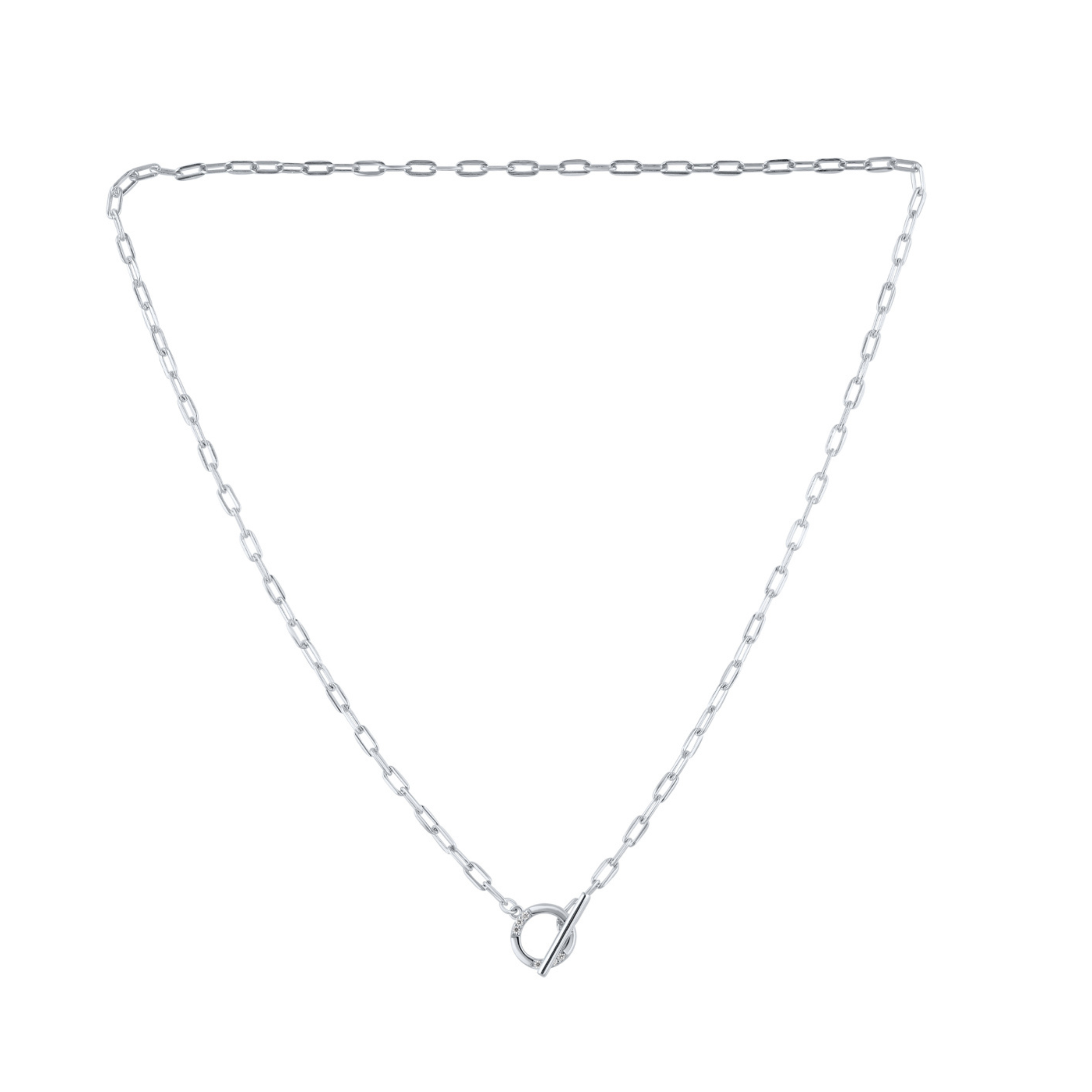 Georgini Alchemy Paperclip Fob Necklace Silver