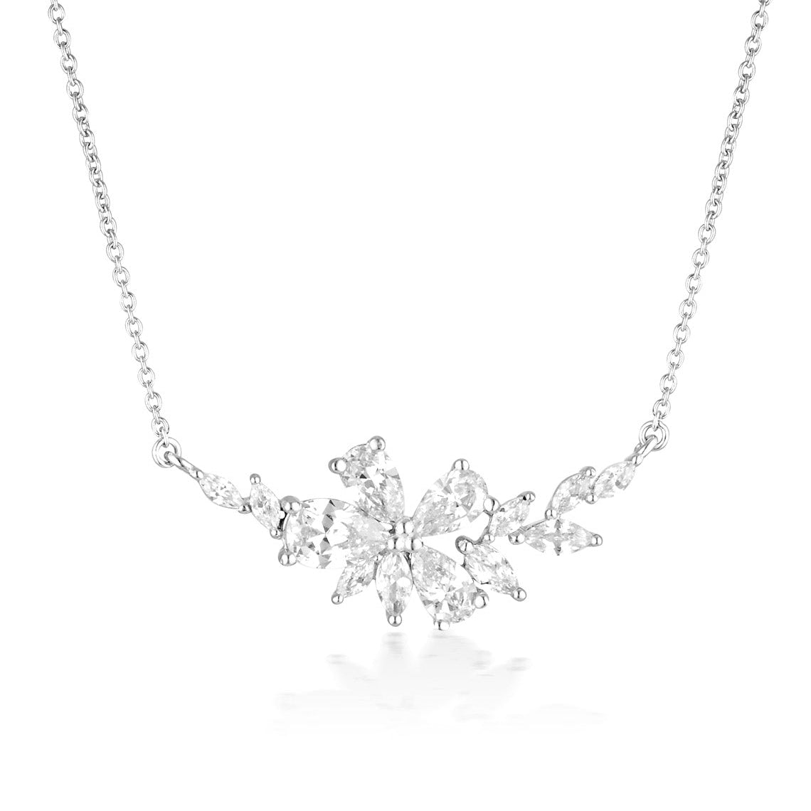 Iconic Bridal Hyacinth Necklace Silver