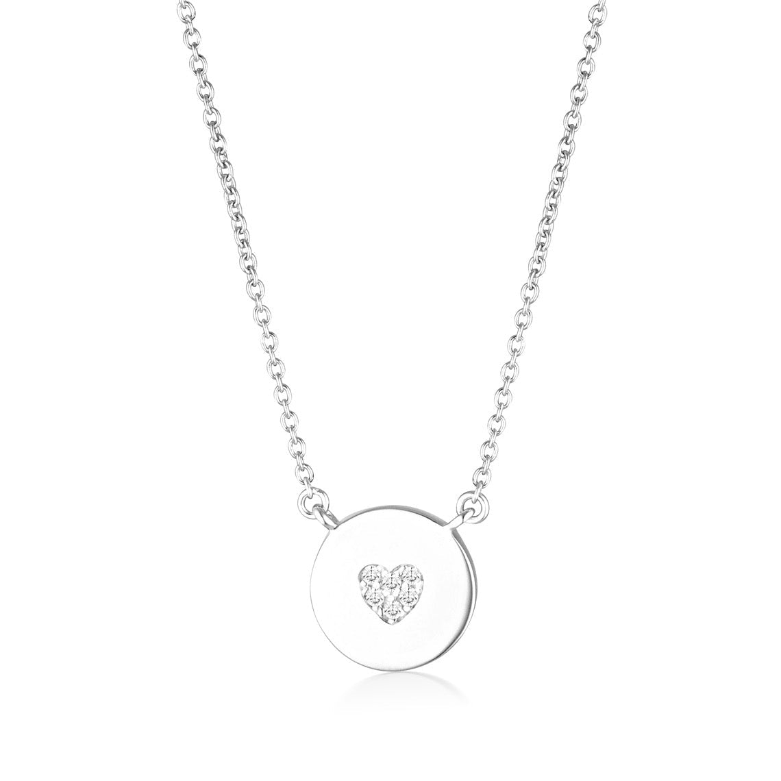Rock Star Heart Disc Silver Pendant