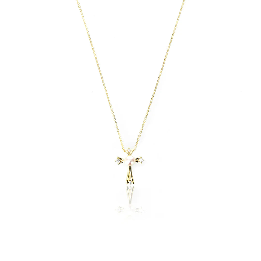 Georgini Oceans Freswater Pearl Cross Gold