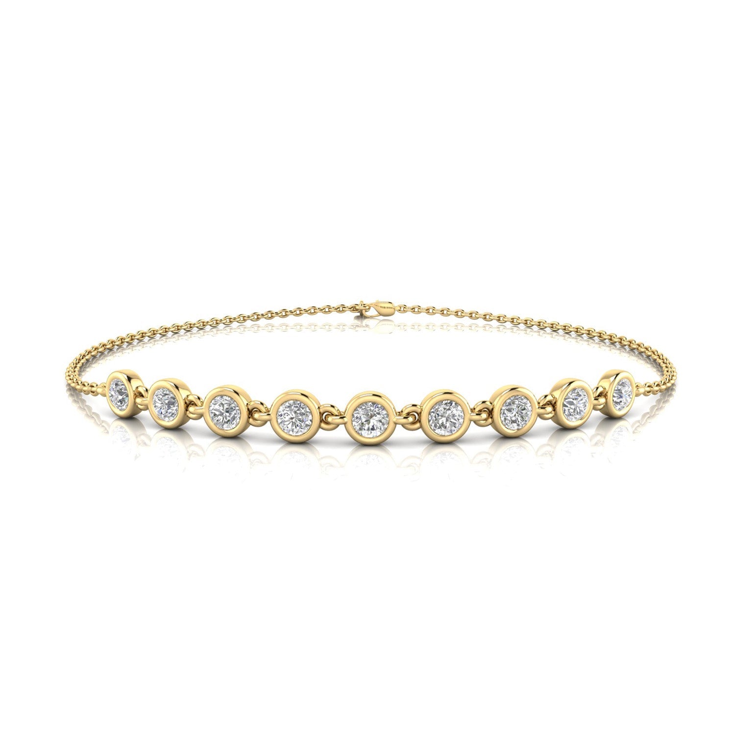 22ct Gold Vermeil 0.50ct Lab Grown Diamond Bracelet 17.8cm