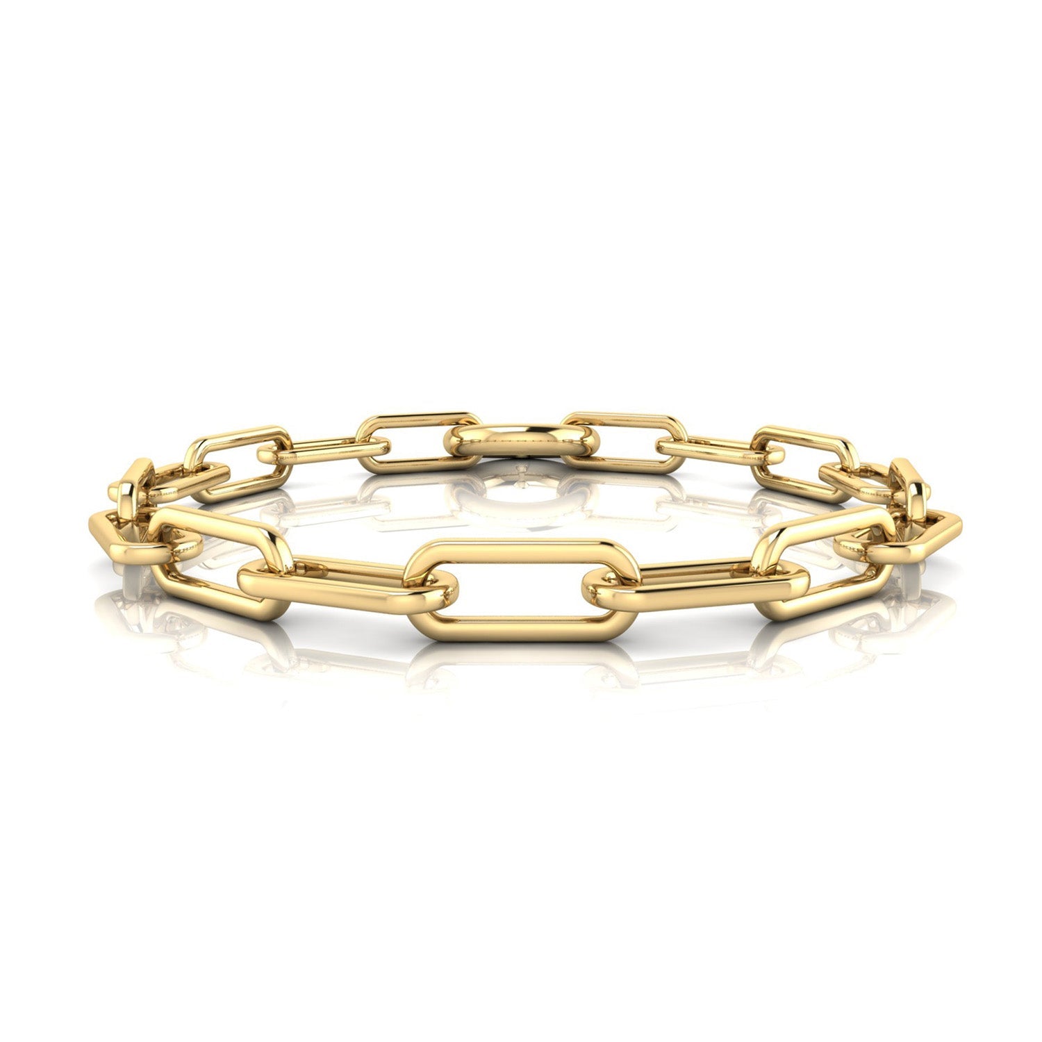 22ct Gold Vermeil Paperlink O-Ring Bracelet 17.8cm