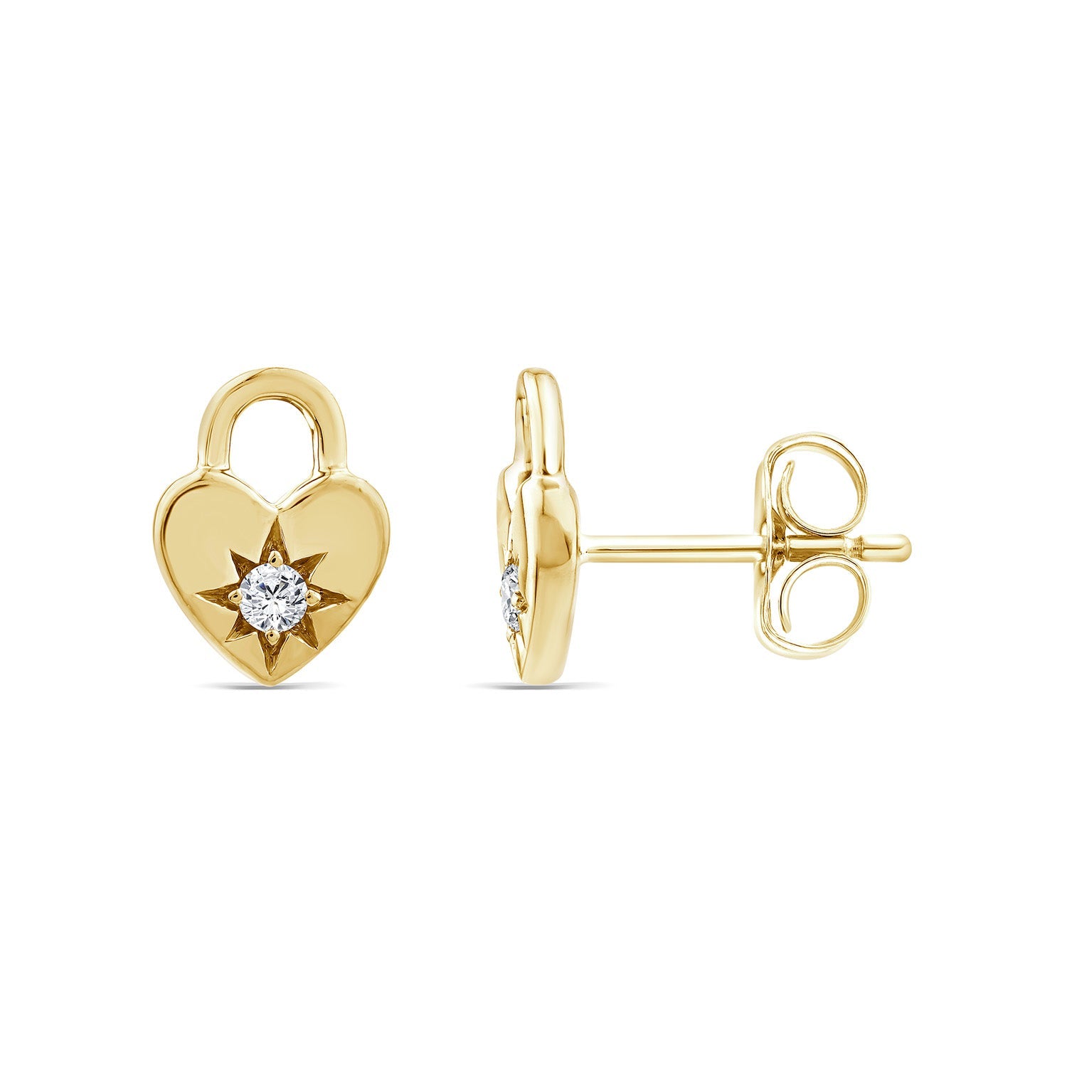 22ct Gold Vermeil 0.07ct Lab Grown Diamond Padlock Earrings
