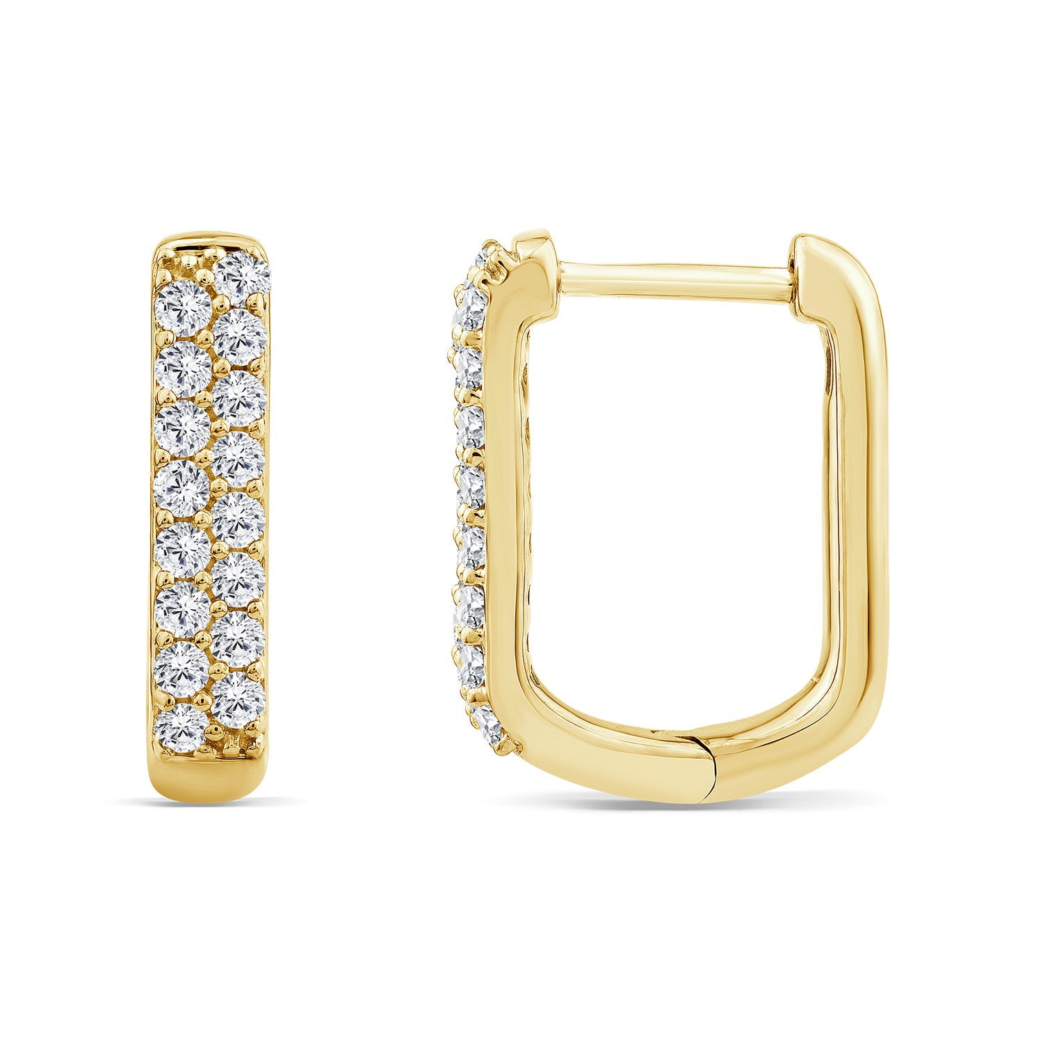 22ct Gold Vermeil 0.33ct Lab Grown Diamond 14mm Hoop Earrings