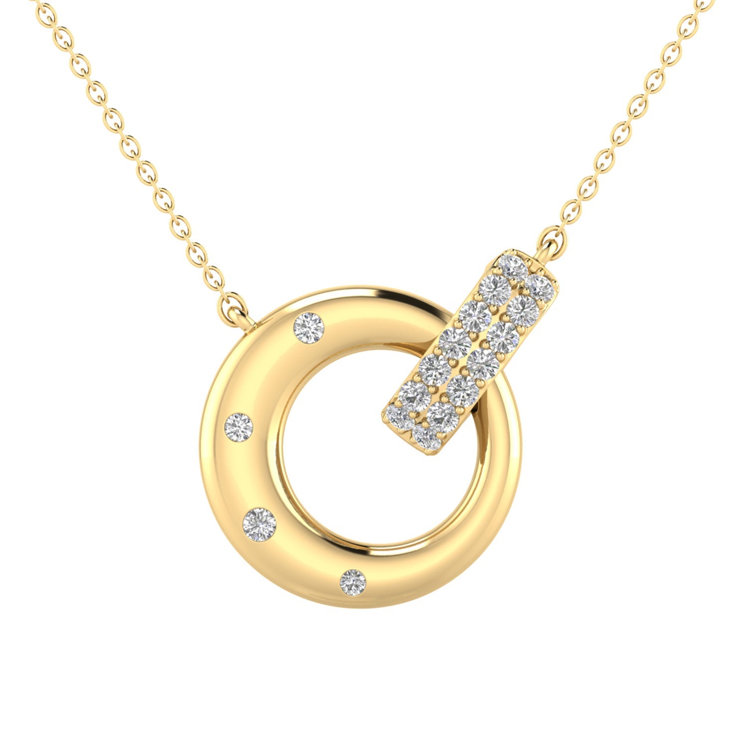 22ct Gold Vermeil 0.15ct Lab Grown Diamond Necklace 40-45cm