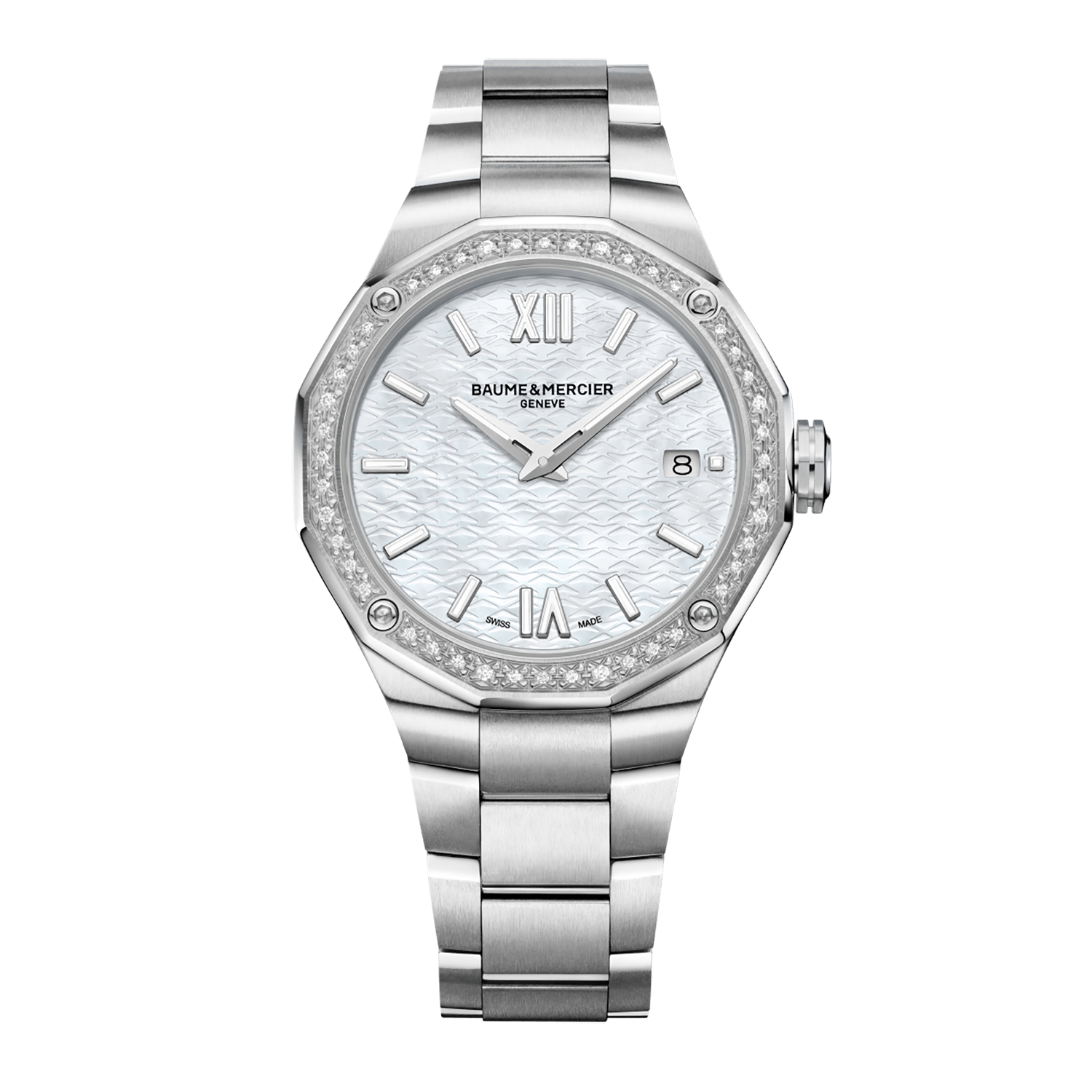 Baume & Mercier Riviera Quartz Watch, Date Display, Diamond-Set - 36mm