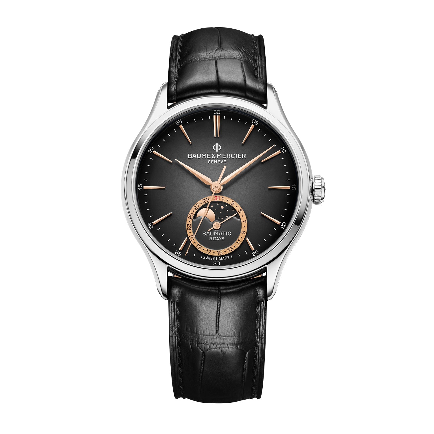 Baume & Mercier Clifton 10758 Automatic, Moon Phase, Date Men's Watch 39mm