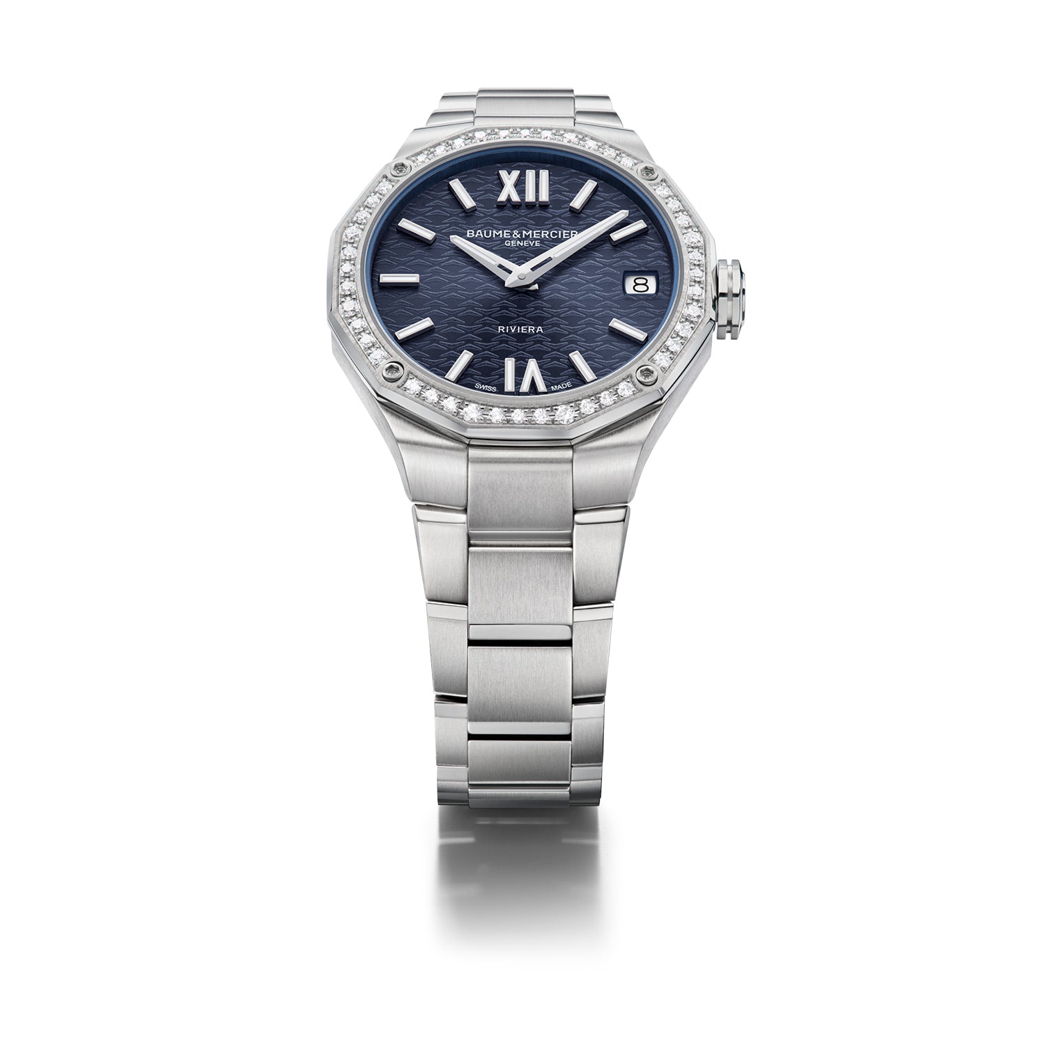 Baume & Mercier Riviera 10765 Quartz, Date Display, Diamond-Set Women's Watch 33mm