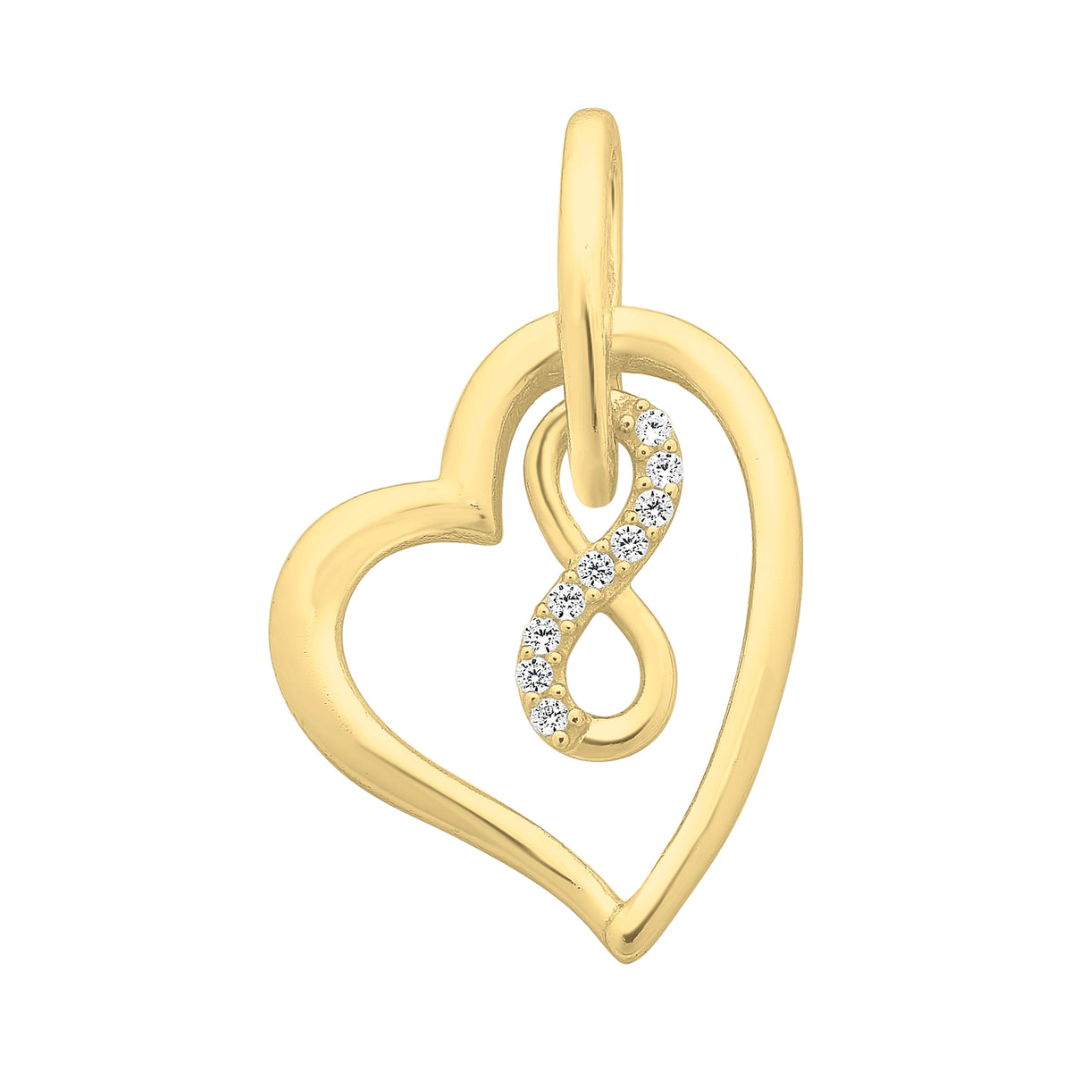 Gold-Plated Sterling Silver Cubic Zirconia Pendant