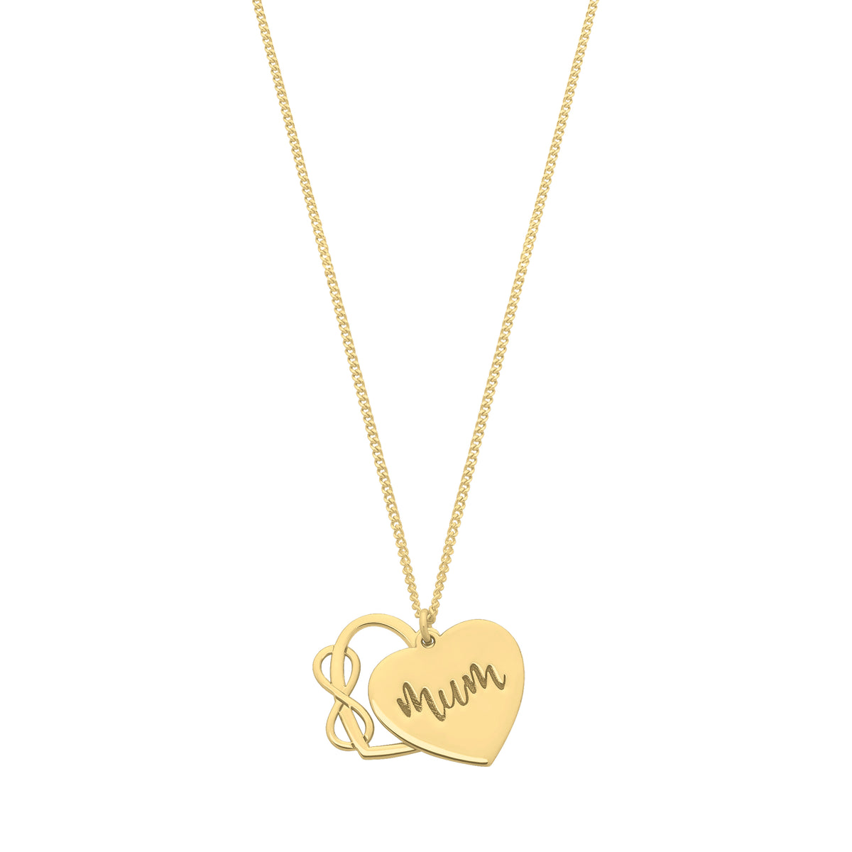 Gold-Plated Sterling Silver Infinity Heart Overlay Mum Necklace