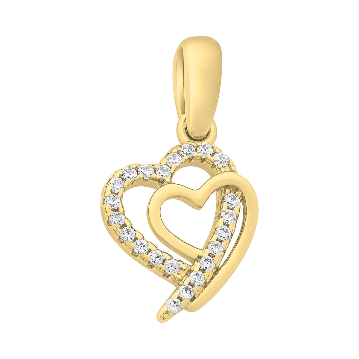 Gold-Plated Sterling Silver Cubic Zirconia Pendant