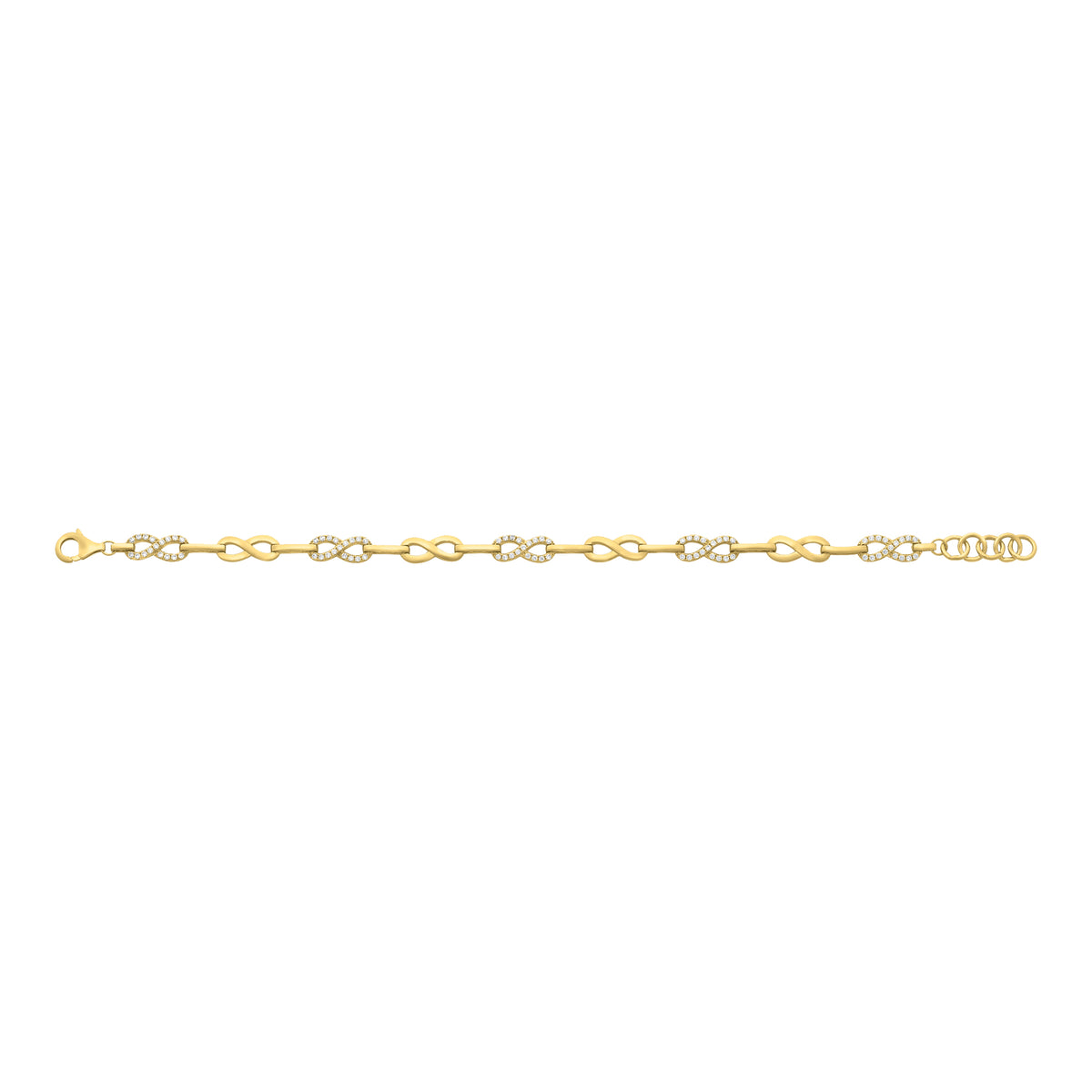 Gold-Plated Sterling Silver Cubic Zirconia Infinity Bracelet
