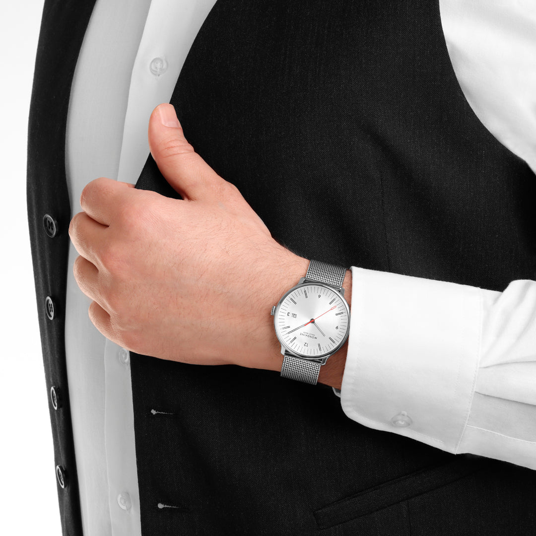 Mondaine Doppio Stainless Steel 41mm Watch - MLE.41210.SM