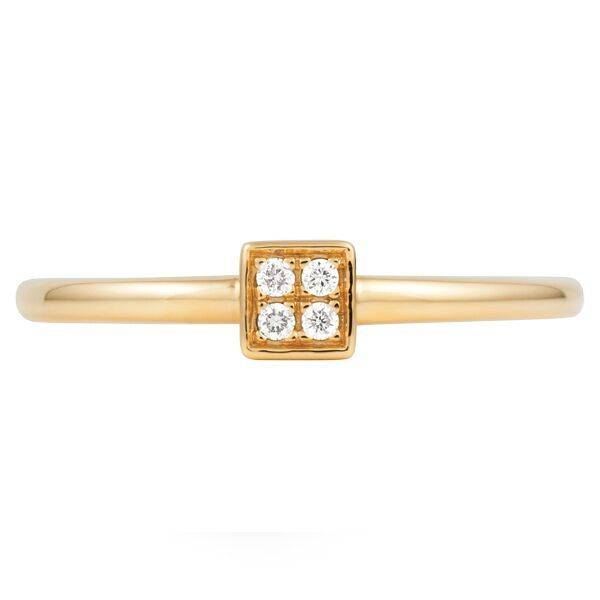 Square brilliant cut four diamond proposal ring