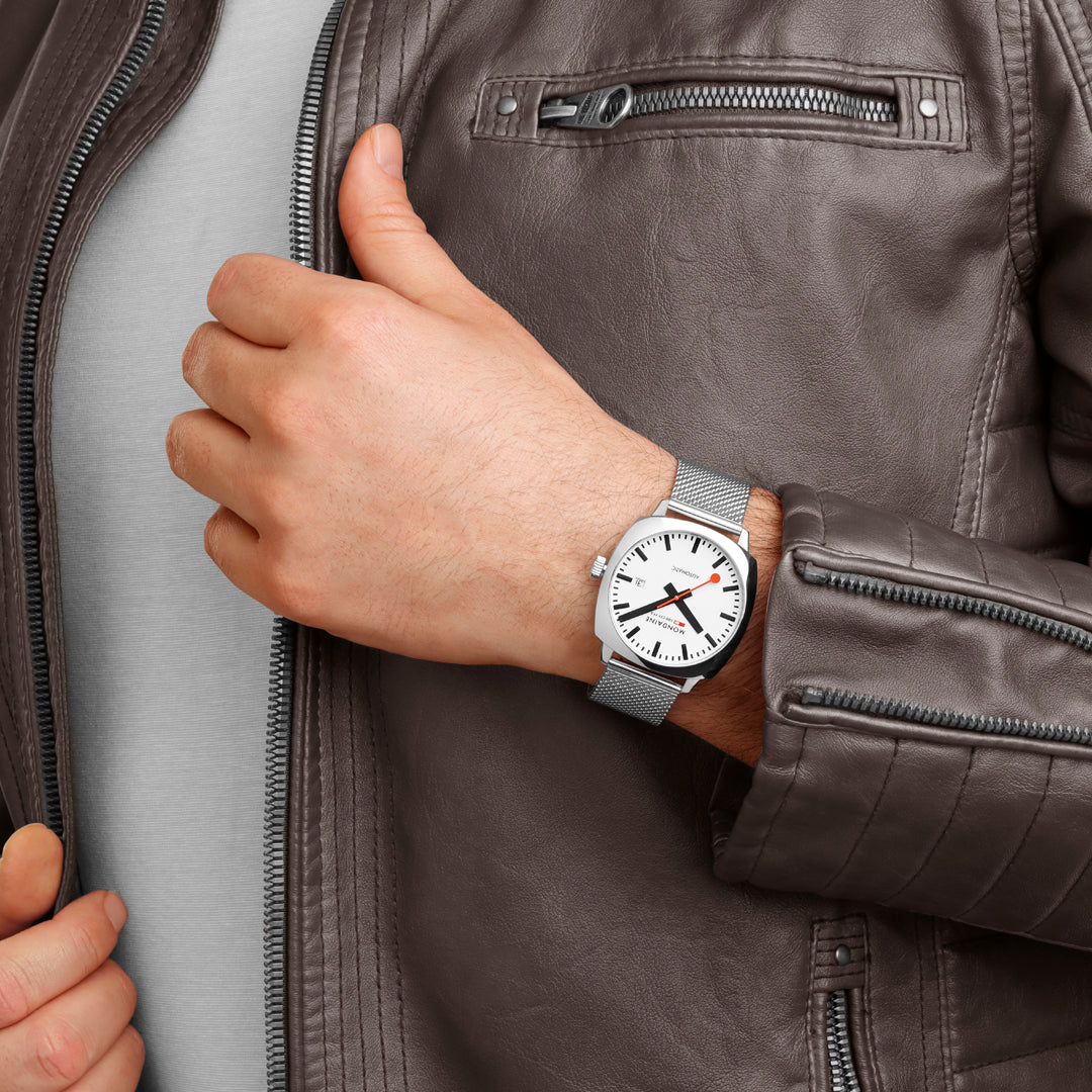 Mondaine Cushion Automatic Stainless Steel Watch - MSL.3961B.SM