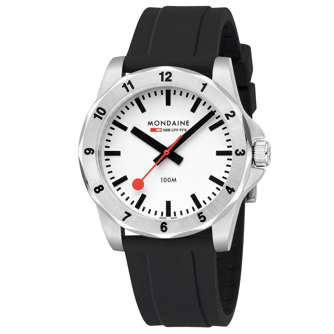 Mondaine Numeri Black Silicon 42mm Watch - MSN.4211B.RB