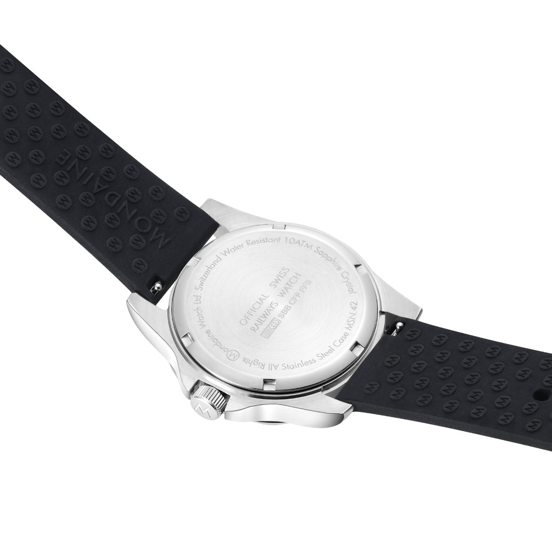Mondaine Numeri Black Silicon 42mm Watch - MSN.4211B.RB