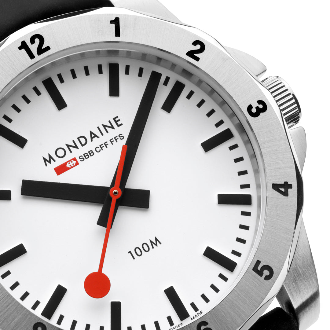 Mondaine Numeri Black Silicon 42mm Watch - MSN.4211B.RB