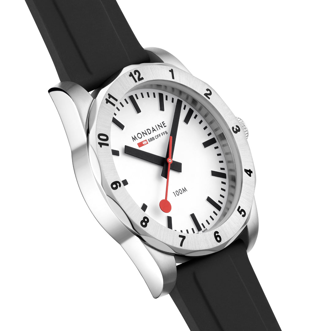 Mondaine Numeri Black Silicon 42mm Watch - MSN.4211B.RB