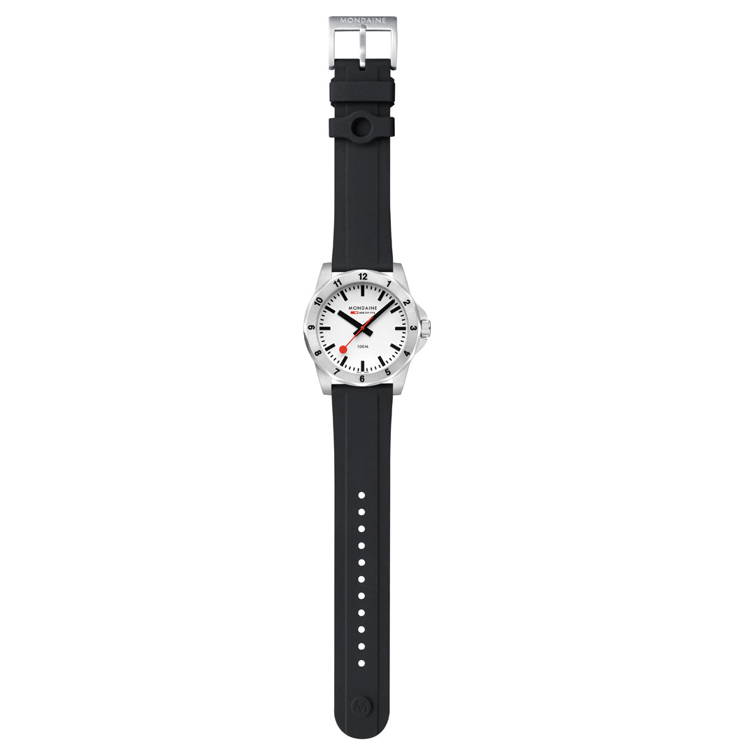 Mondaine Numeri Black Silicon 42mm Watch - MSN.4211B.RB