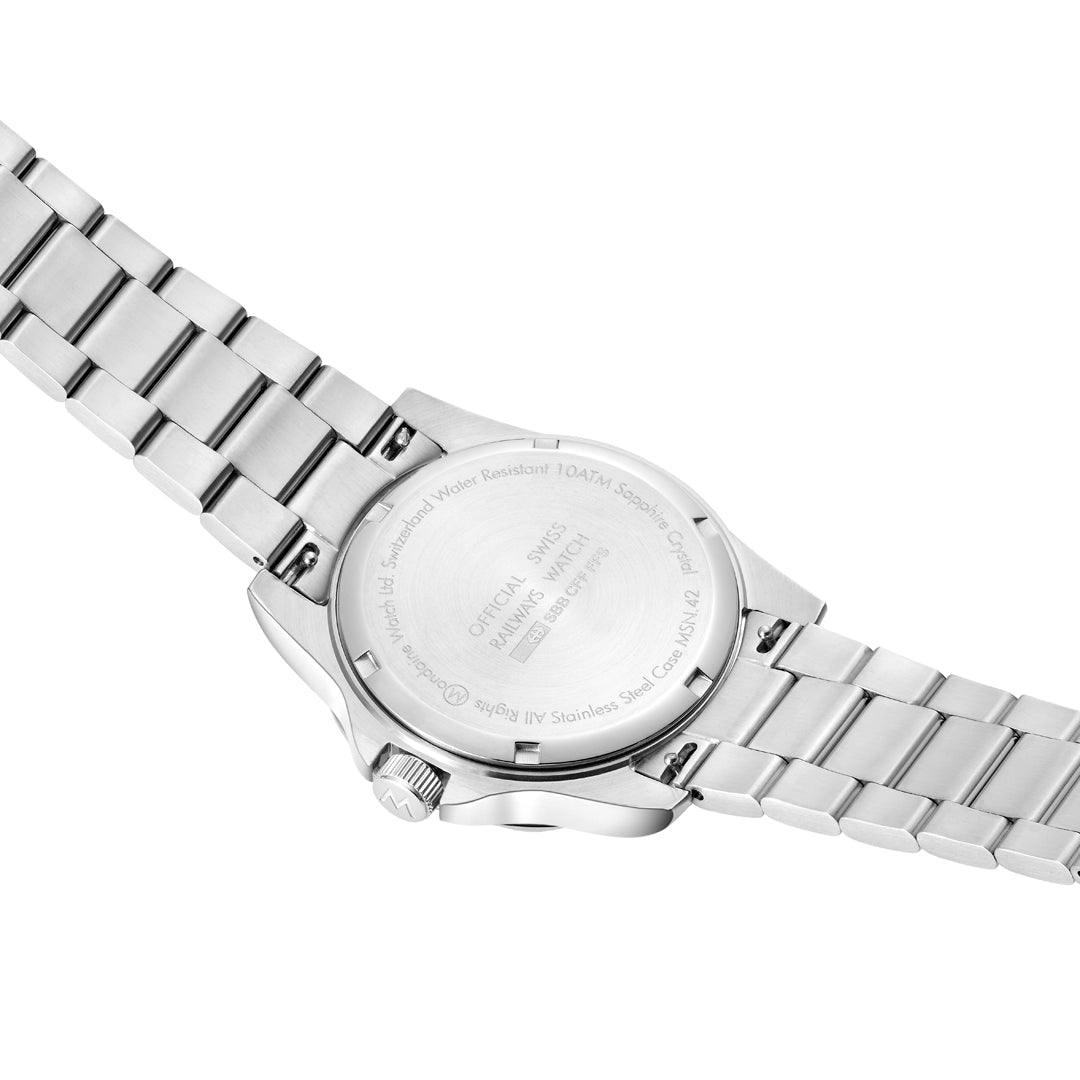 Mondaine Numeri Stainless Steel 42mm Watch - MSN.4211B.SK